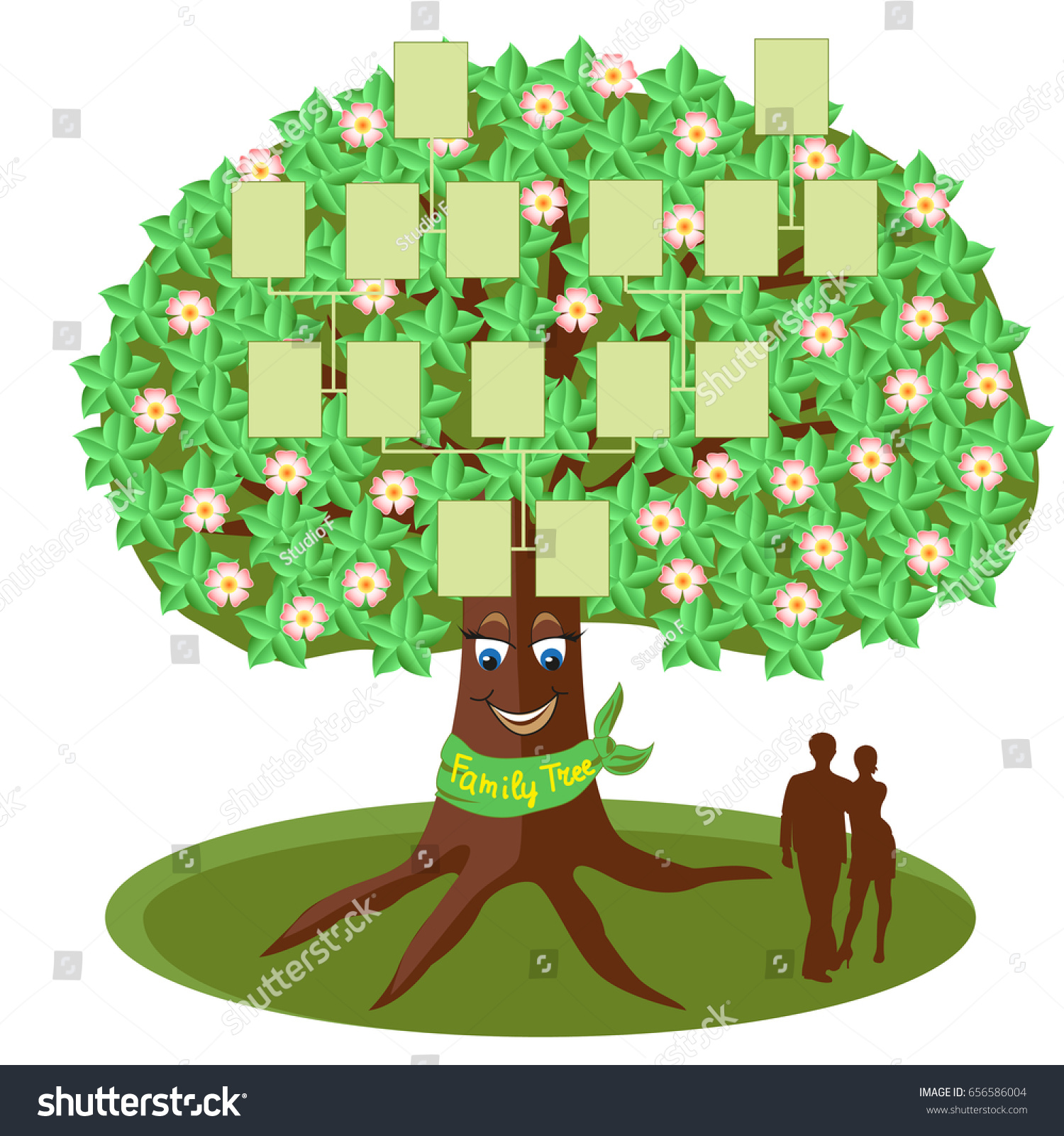 Family Tree Template Empty Frames Photos Stock Vector 656586004 Shutterstock Family Tree Template Empty Frames Photos Stock Vector 656586004