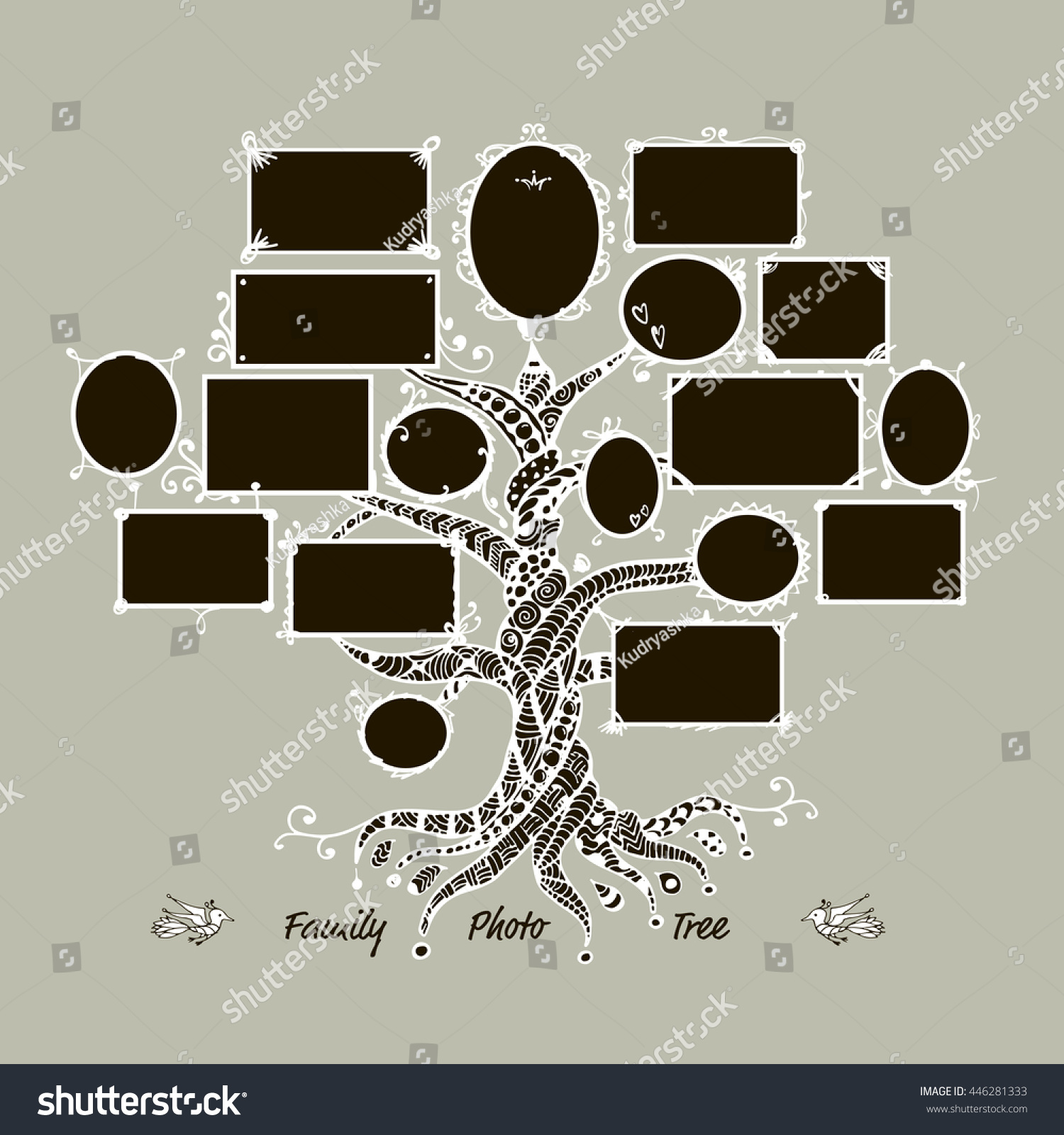 Family Tree Template Picture Frames Stock Vector (royalty Free 