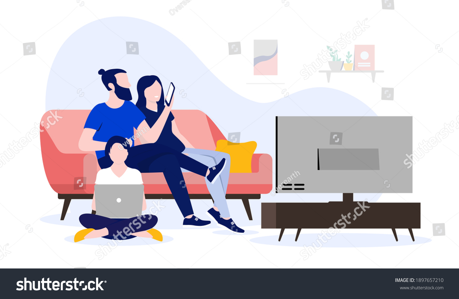 4,538 Family computer tv Images, Stock Photos & Vectors | Shutterstock