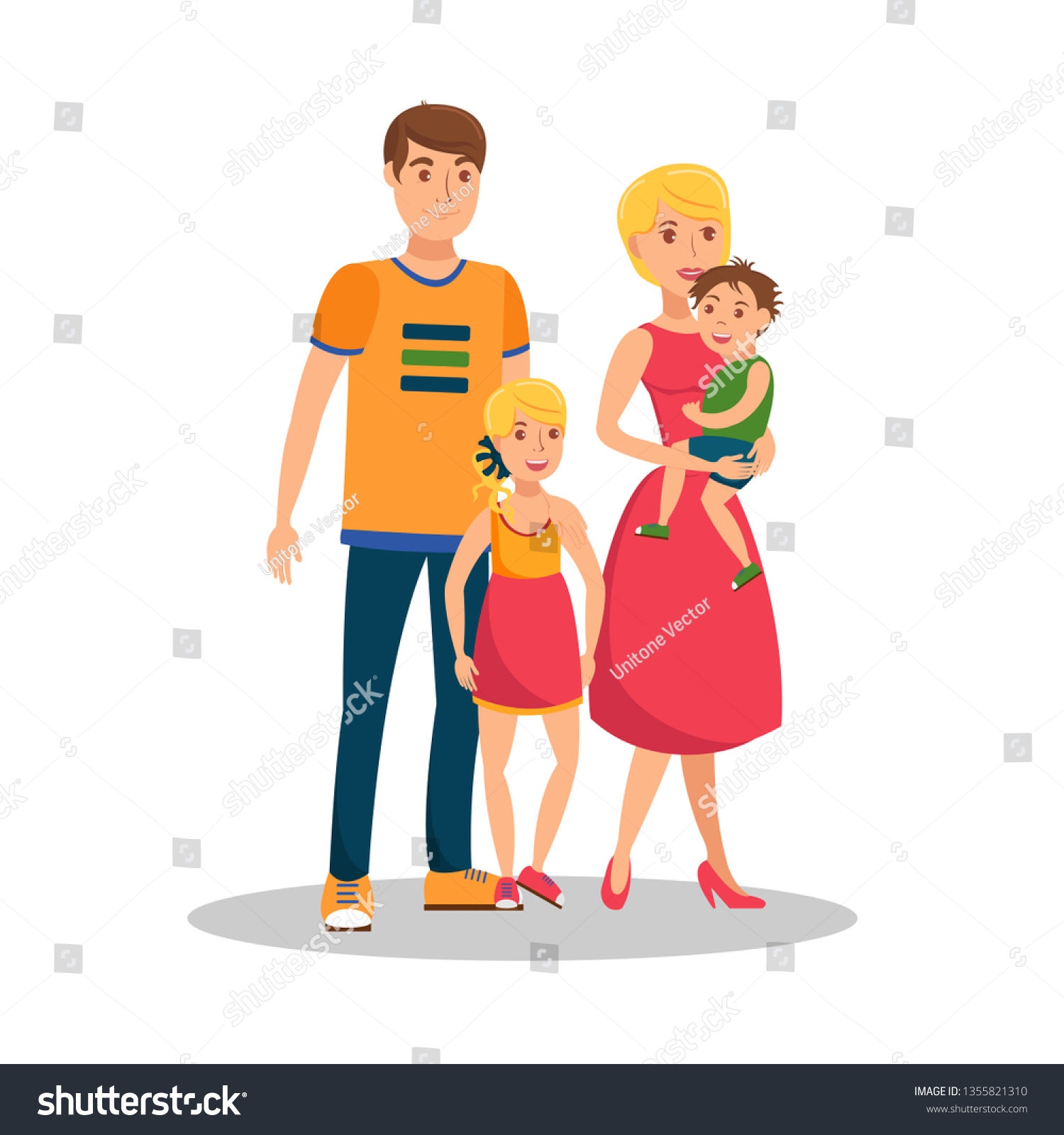 Family Values Flat Cartoon Vector Illustration Stock Vector (Royalty ...