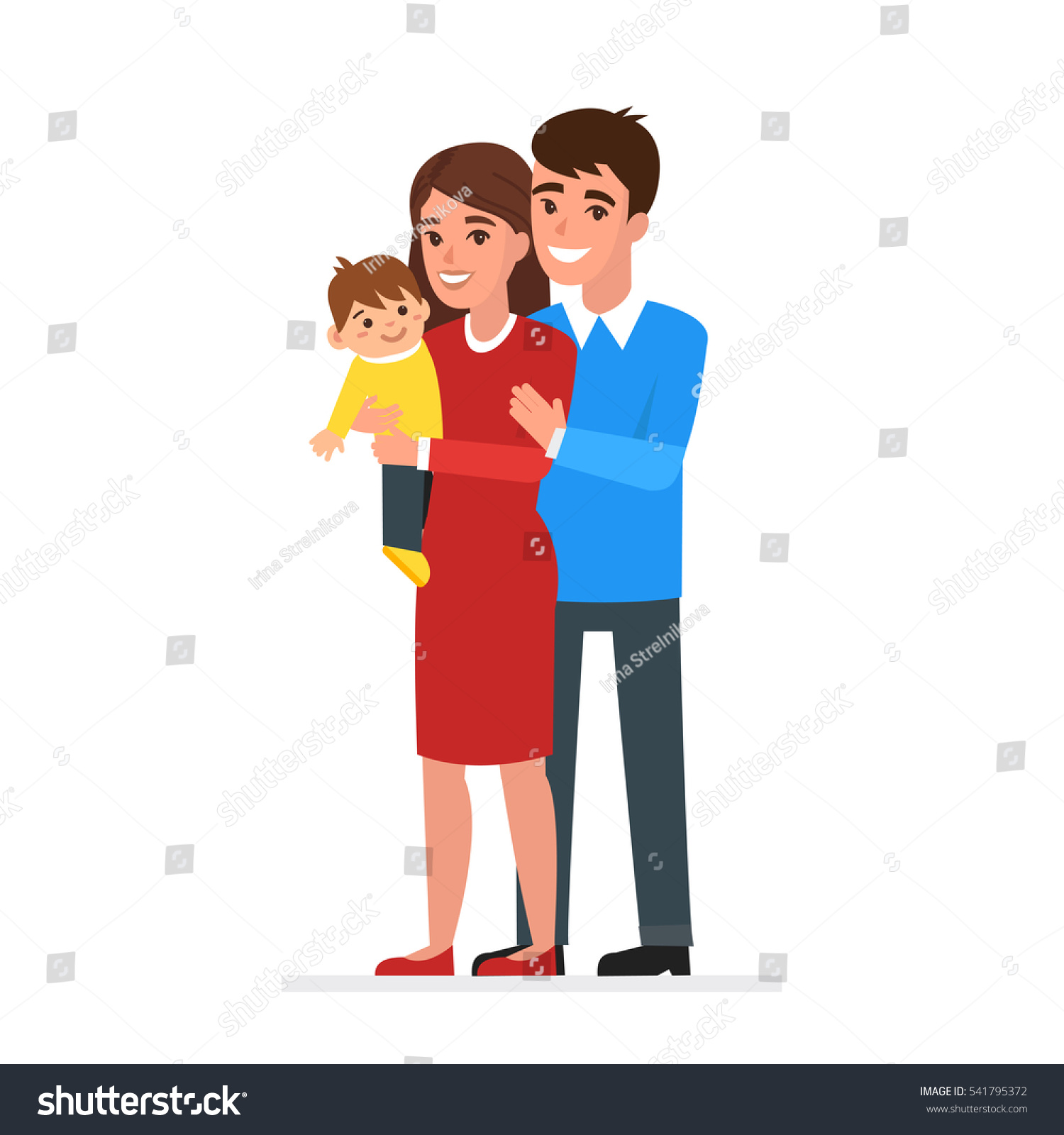 Family Toddler Vector Illustration Family Portrait Stock Vector ...