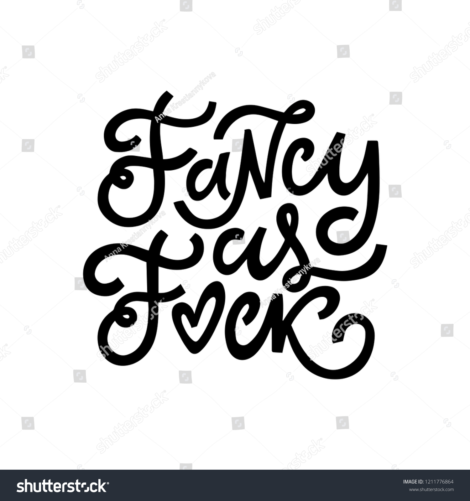 Fancy Fuck Cool Hand Lettered Quote Stock Vector Royalty Free 1211776864