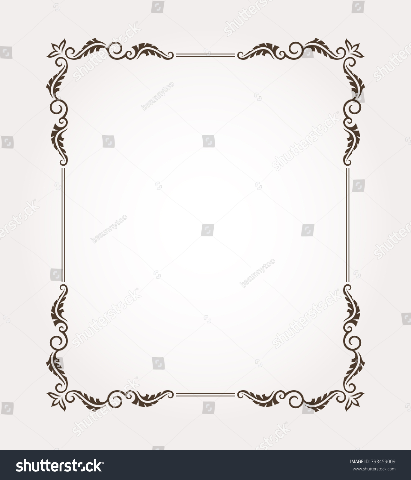 Fancy Frame Border Decorative Floral Ornament Stock Vector (Royalty ...