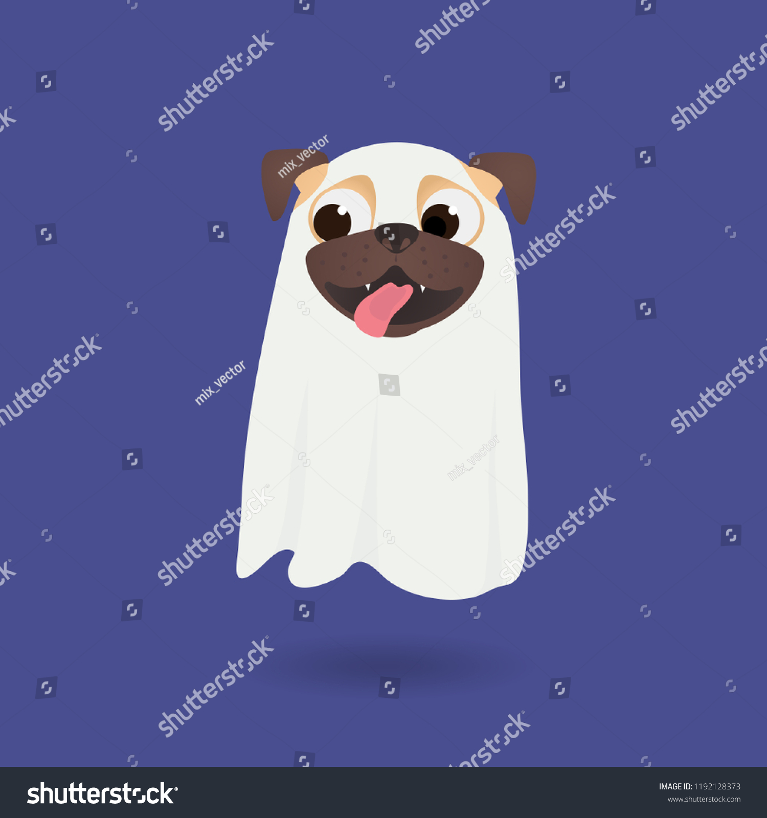Fanny Halloween Ghost Cute Dog Dress Stock Vector Royalty Free