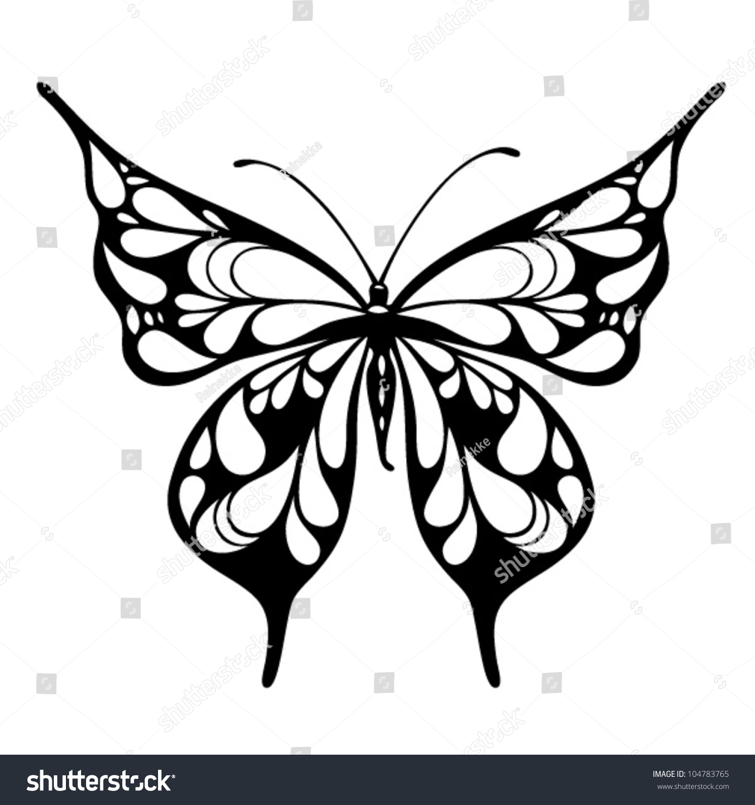 Fantasy Butterfly Tattoo Stock Vector Illustration 104783765 : Shutterstock