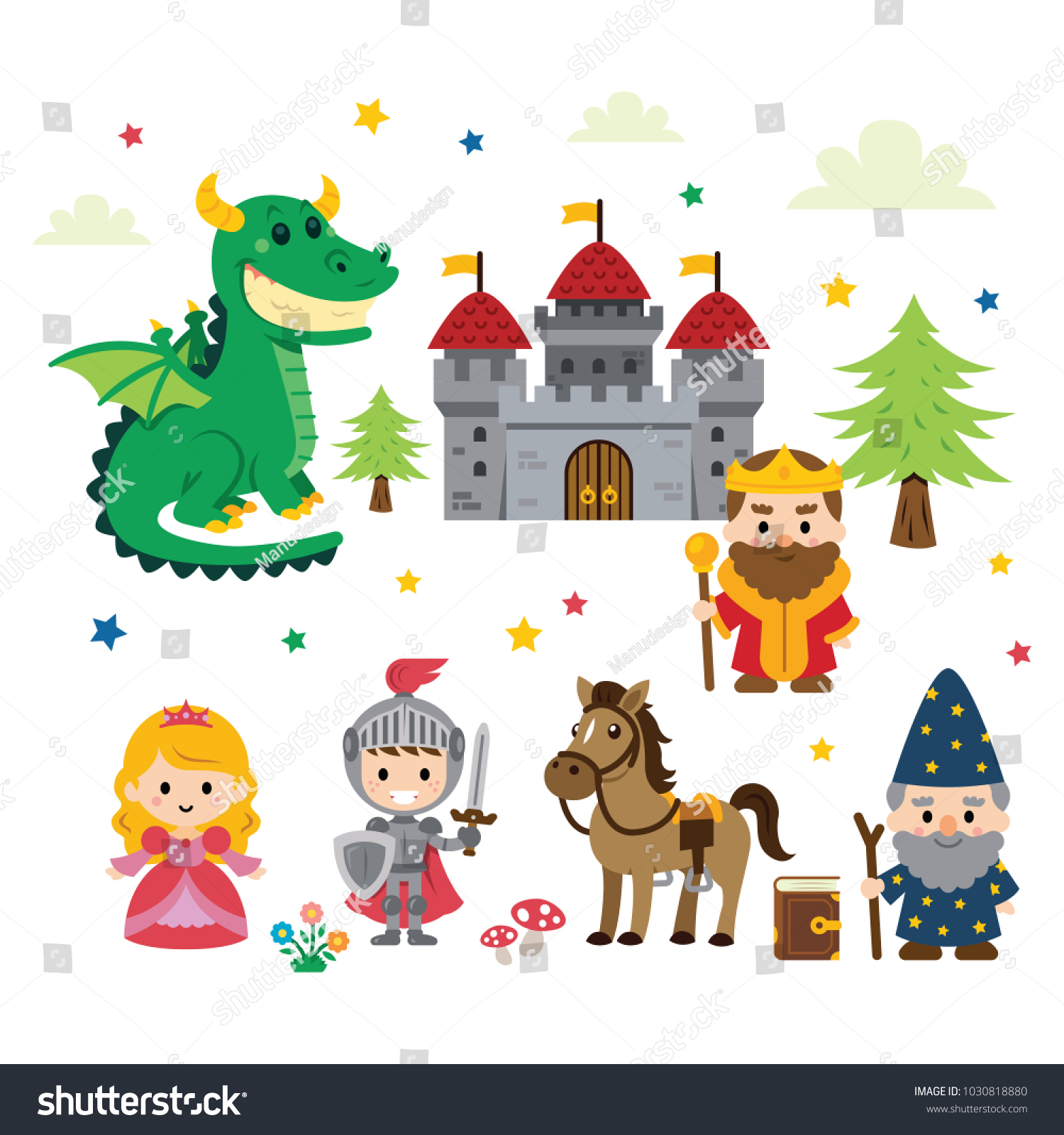 Fantasy Fairy Tale Clipart Different Characters Stock Vector Royalty Free