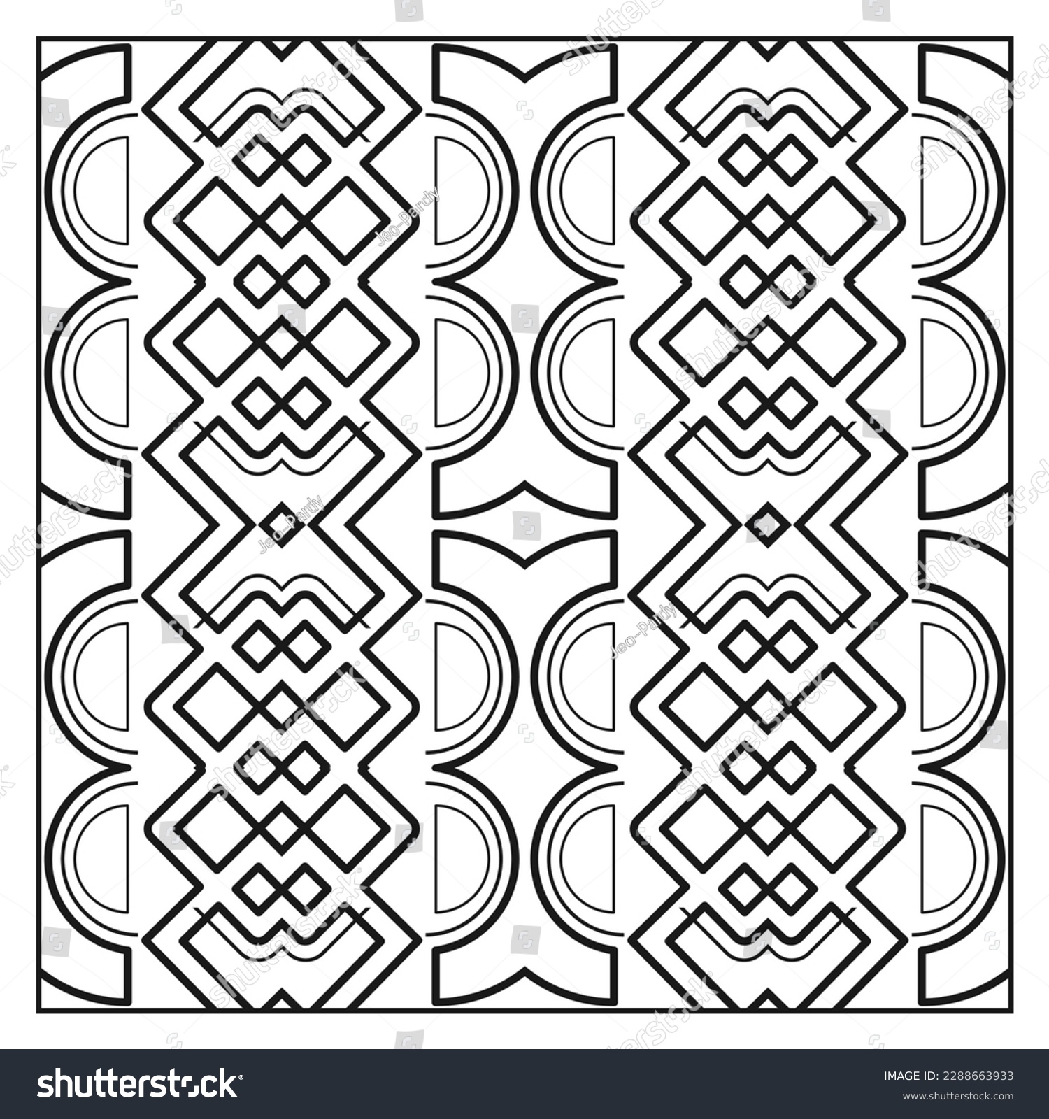 SVG of Fantasy pattern number 4 for coloring. Original ornament. Page for coloring book, title page, seamless pattern. Vector illustration svg