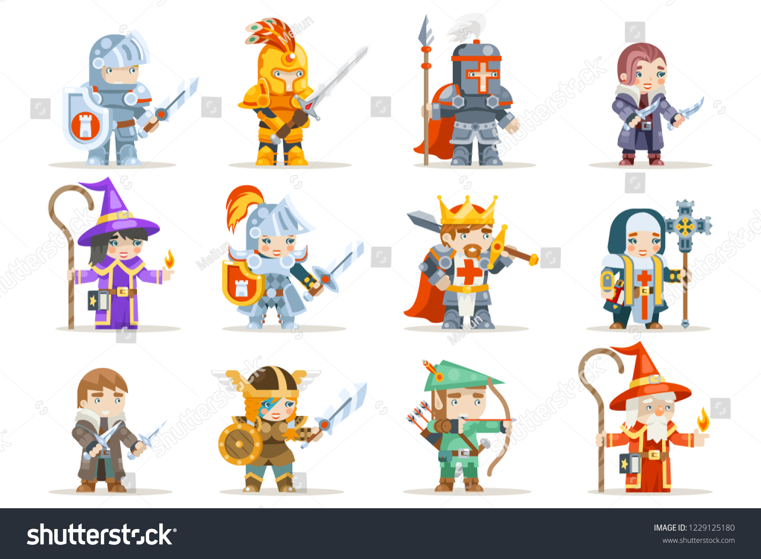 Fantasy Set Rpg Game Character Heroes Stock Vector (Royalty Free ...