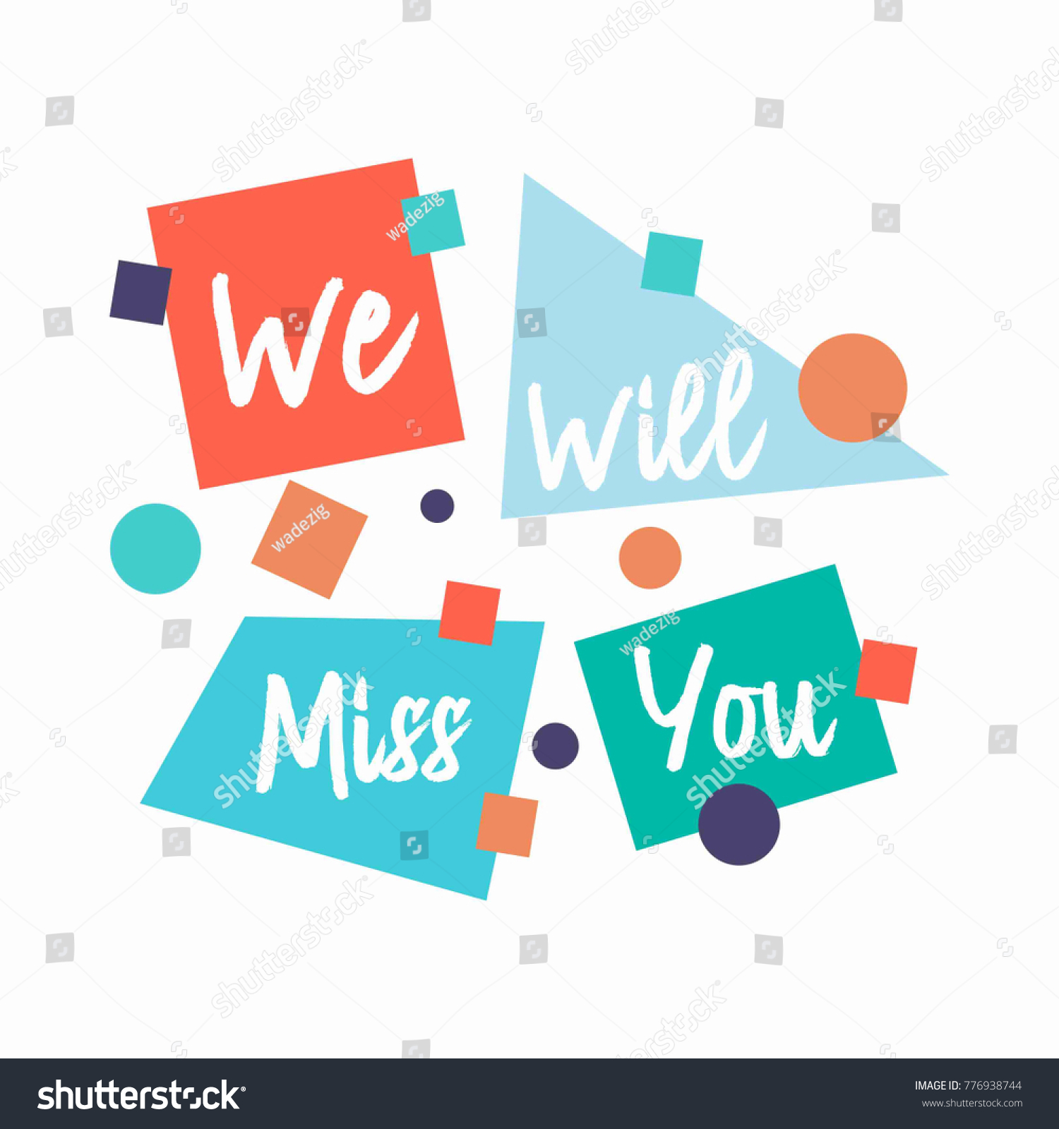 Farewell Card We Will Miss You Stock Vector Royalty Free 776938744