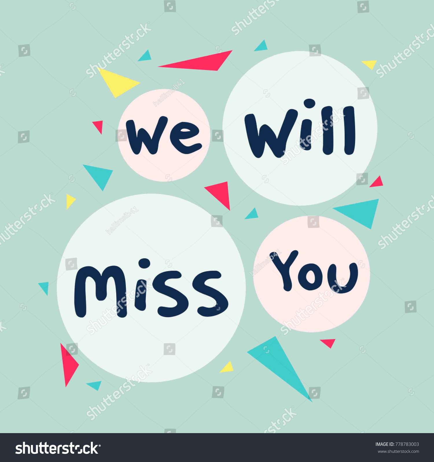 Farewell Party We Will Miss You Stock Vector (Royalty Free) 778783003