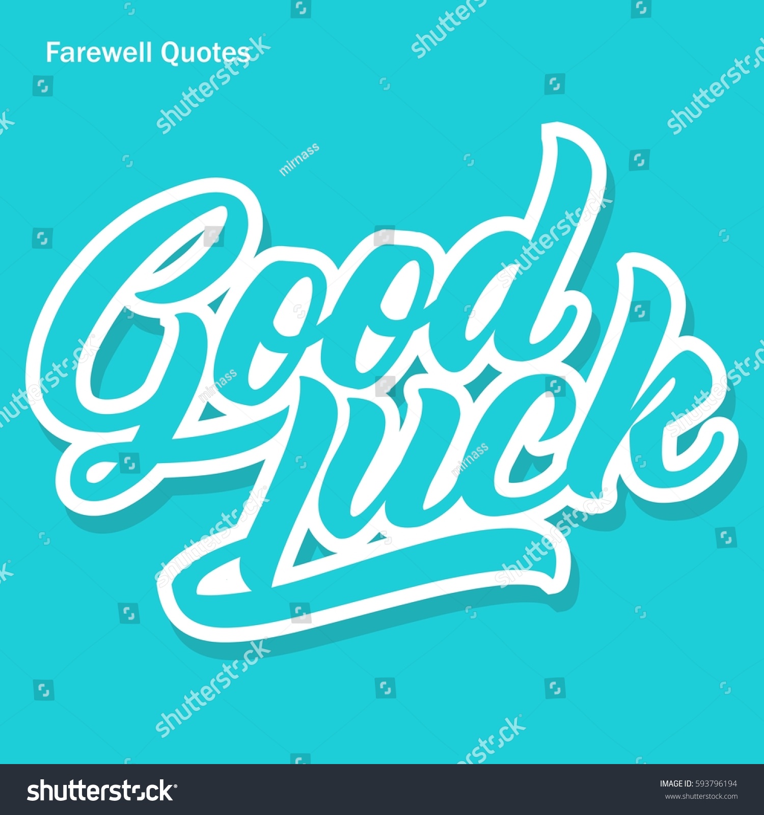 Farewell Quote Good Luck Poster Stock Vector 593796194 - Shutterstock