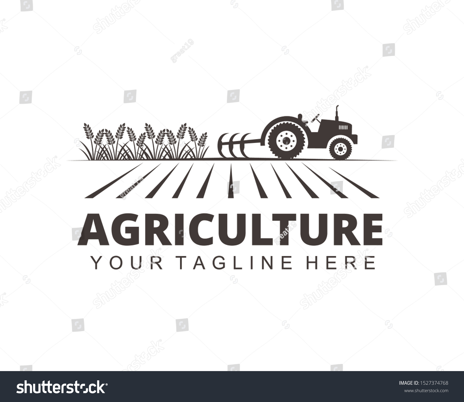 Farm Agriculture Crop Tractor Vector Logo Stock Vector (Royalty Free ...