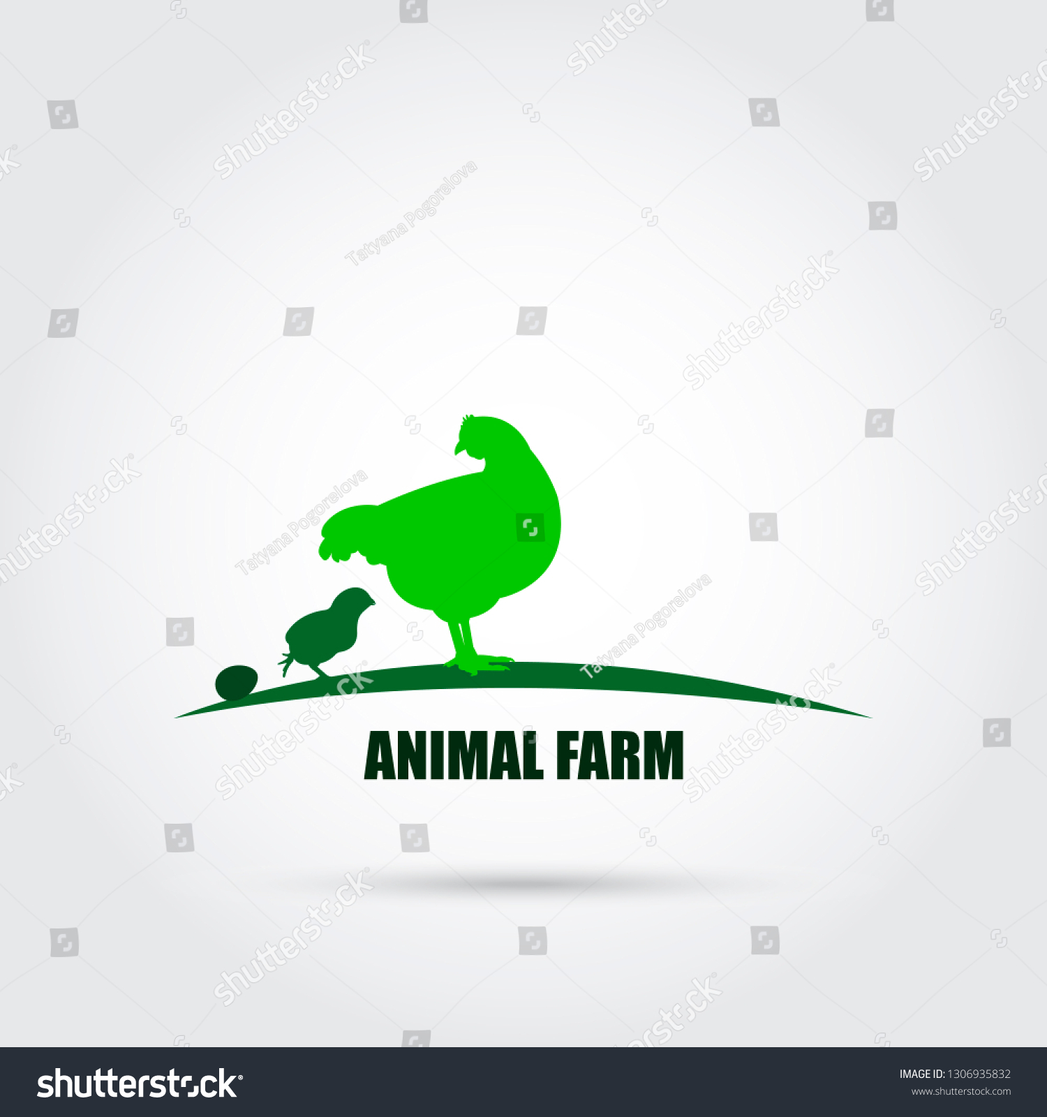 Farm Animals Vector Icon Green Tones Stock Vector (Royalty Free ...