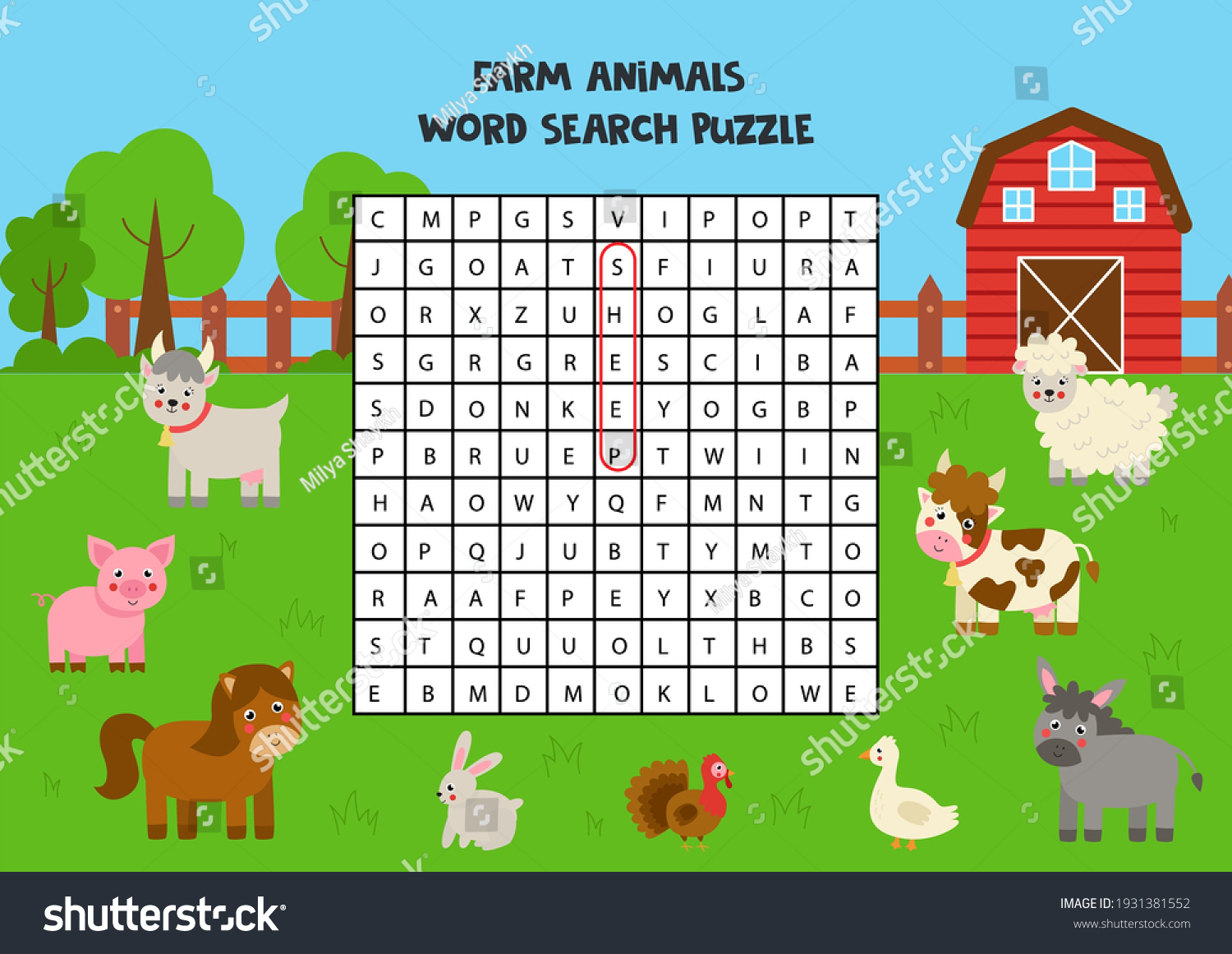 farm-animals-word-search-puzzle-kids-stock-vector-royalty-free-1931381552-shutterstock