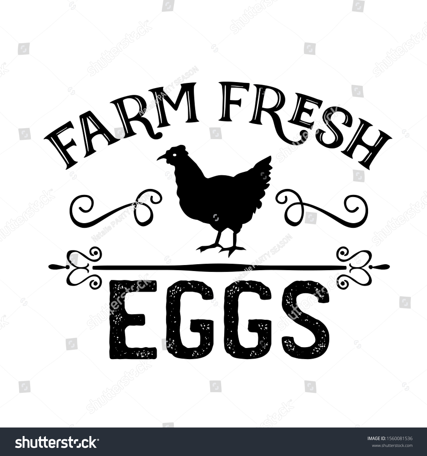 Farm Fresh Eggs Vector File Chicken Stock Vector (Royalty Free ...