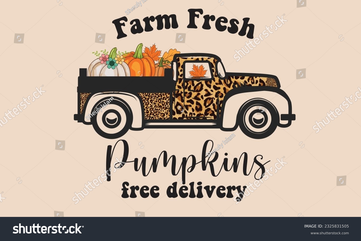 SVG of Farm Fresh Pumpkins Free Delivery Sublimation T-Shirt Design svg