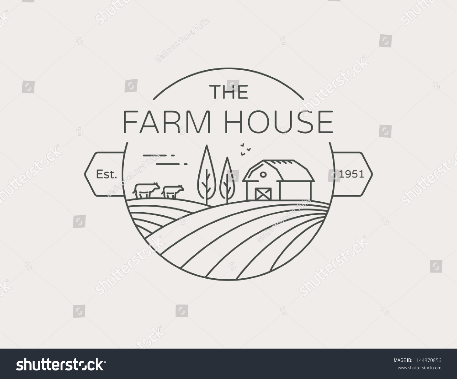 Farm House Outline Logo Isolated On Stock Vector (Royalty Free) 1144870856