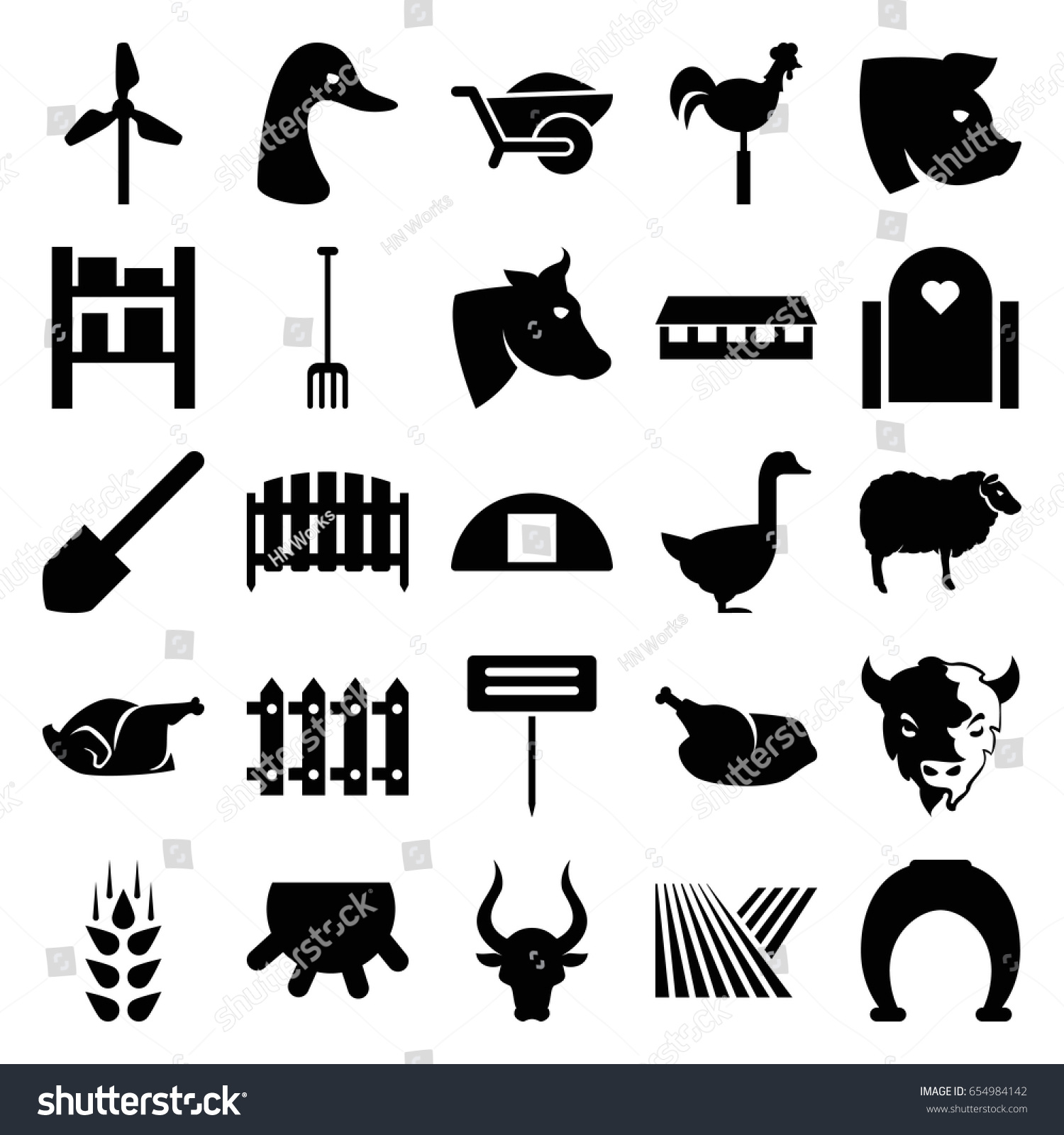 Farm Icons Set Set 25 Farm Stock Vector (Royalty Free) 654984142 ...