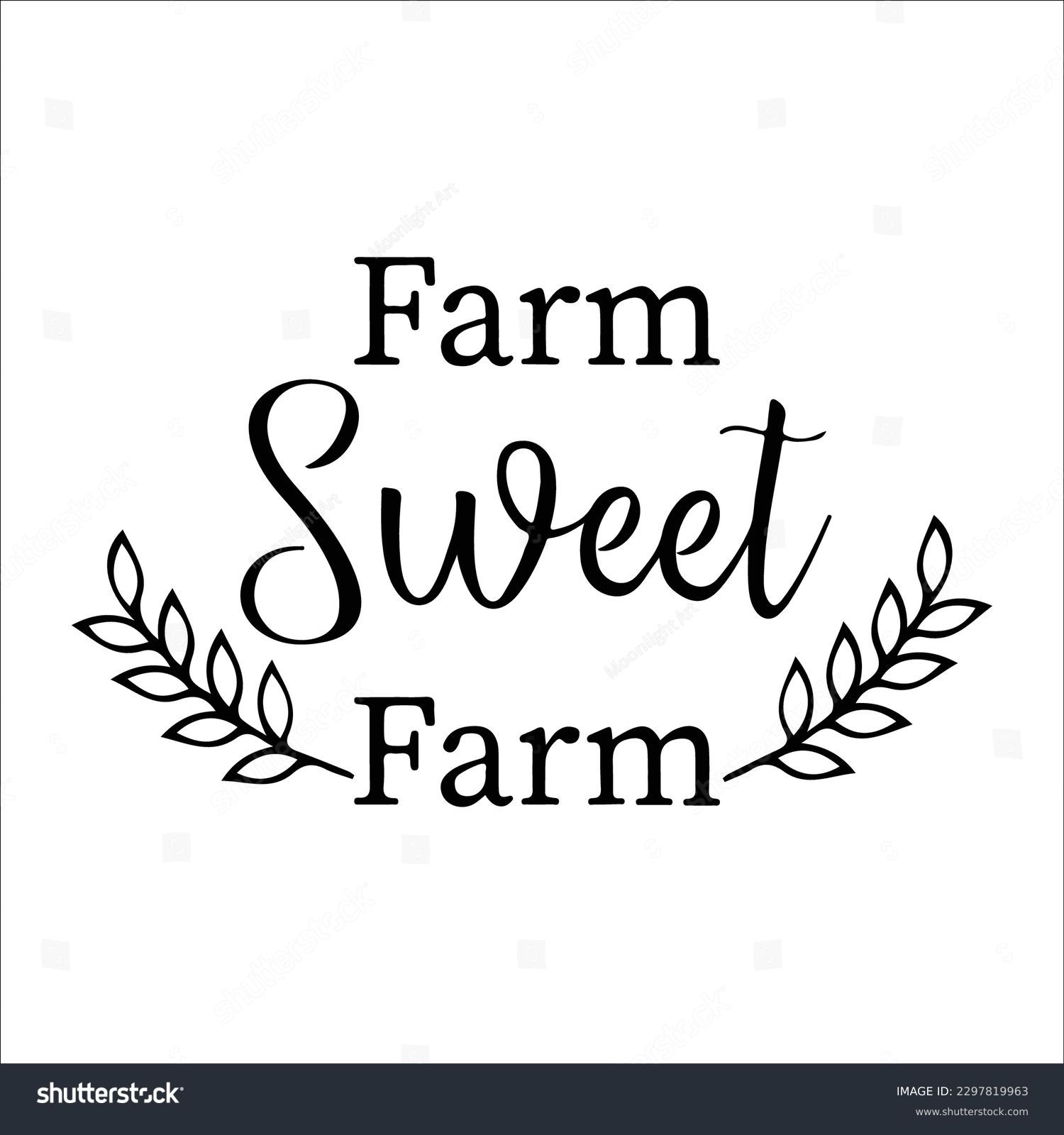 SVG of Farm SVG, Farm Life, Farm Sweet Farm SVG, Png, eps, Silhouette Cricut Glowforge Cut File, Clipart Digital Download svg
