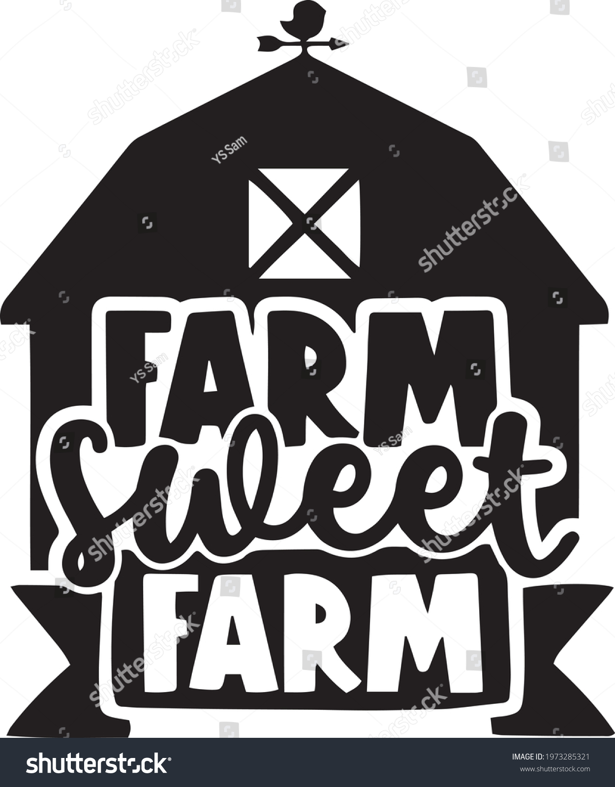 Farm Sweet Farm Logo Inspirational Positive Stock Vector (Royalty Free ...