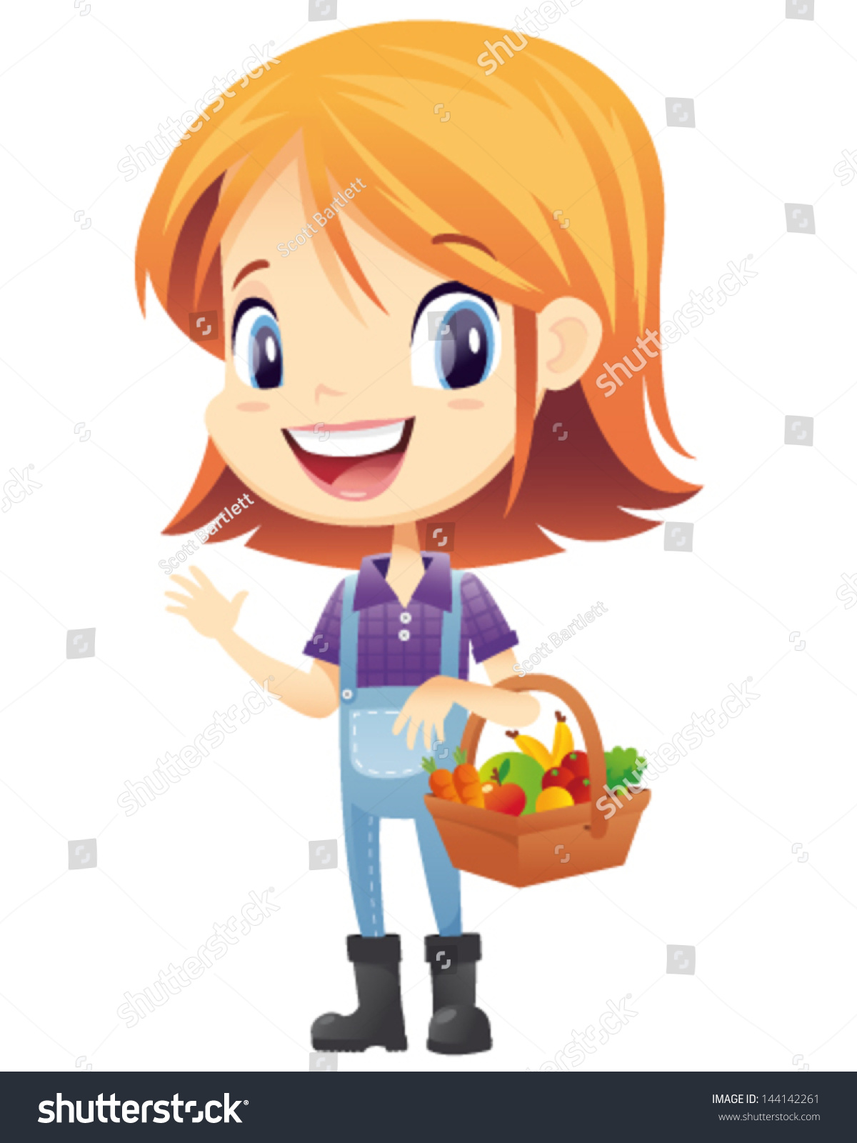 Farmer Girl Vector - 144142261 : Shutterstock