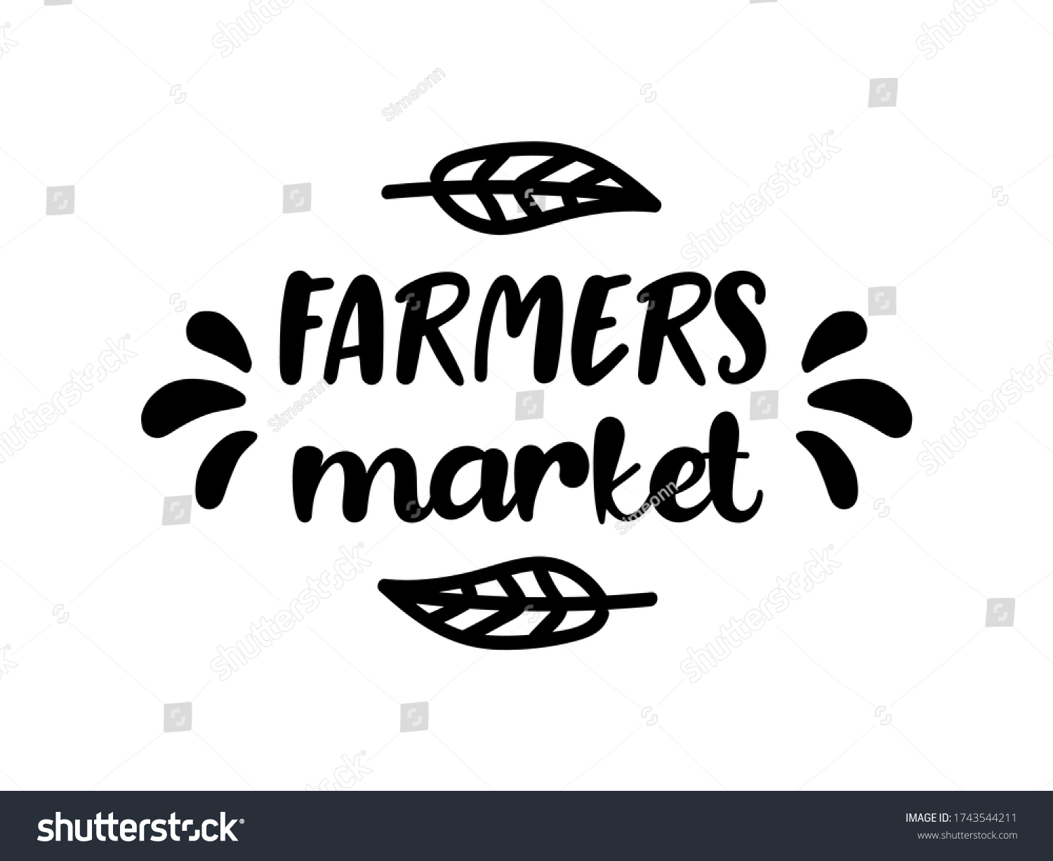 Farmers Market Hand Drawn Doodles Badges Stock Vector (Royalty Free ...