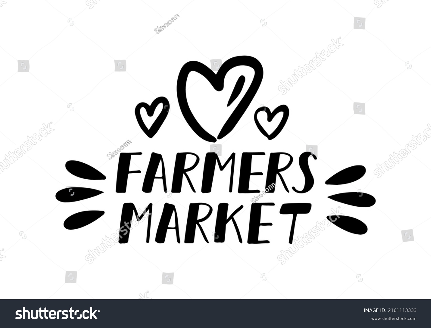 Farmers Market Hand Drawn Doodles Badges Stock Vector (Royalty Free ...