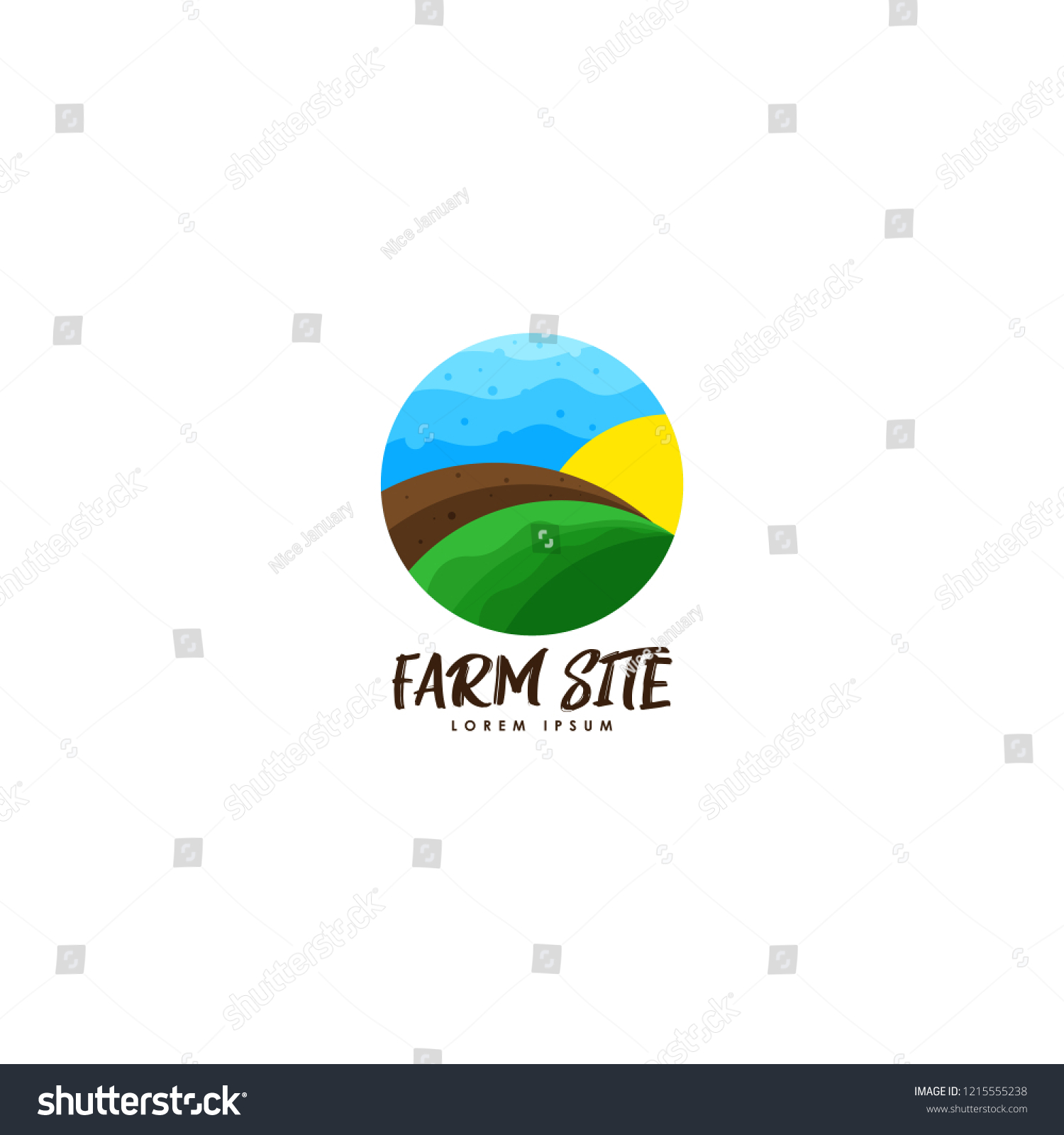 Farming Logo Farm Logo Vector Field Stock Vector (Royalty Free) 1215555238