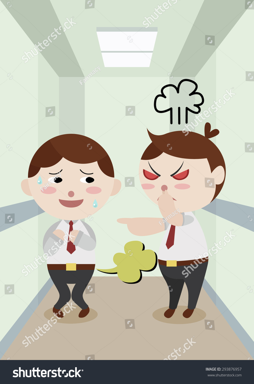 Fart In Elevator Cartoon Vector - 293876957 : Shutterstock