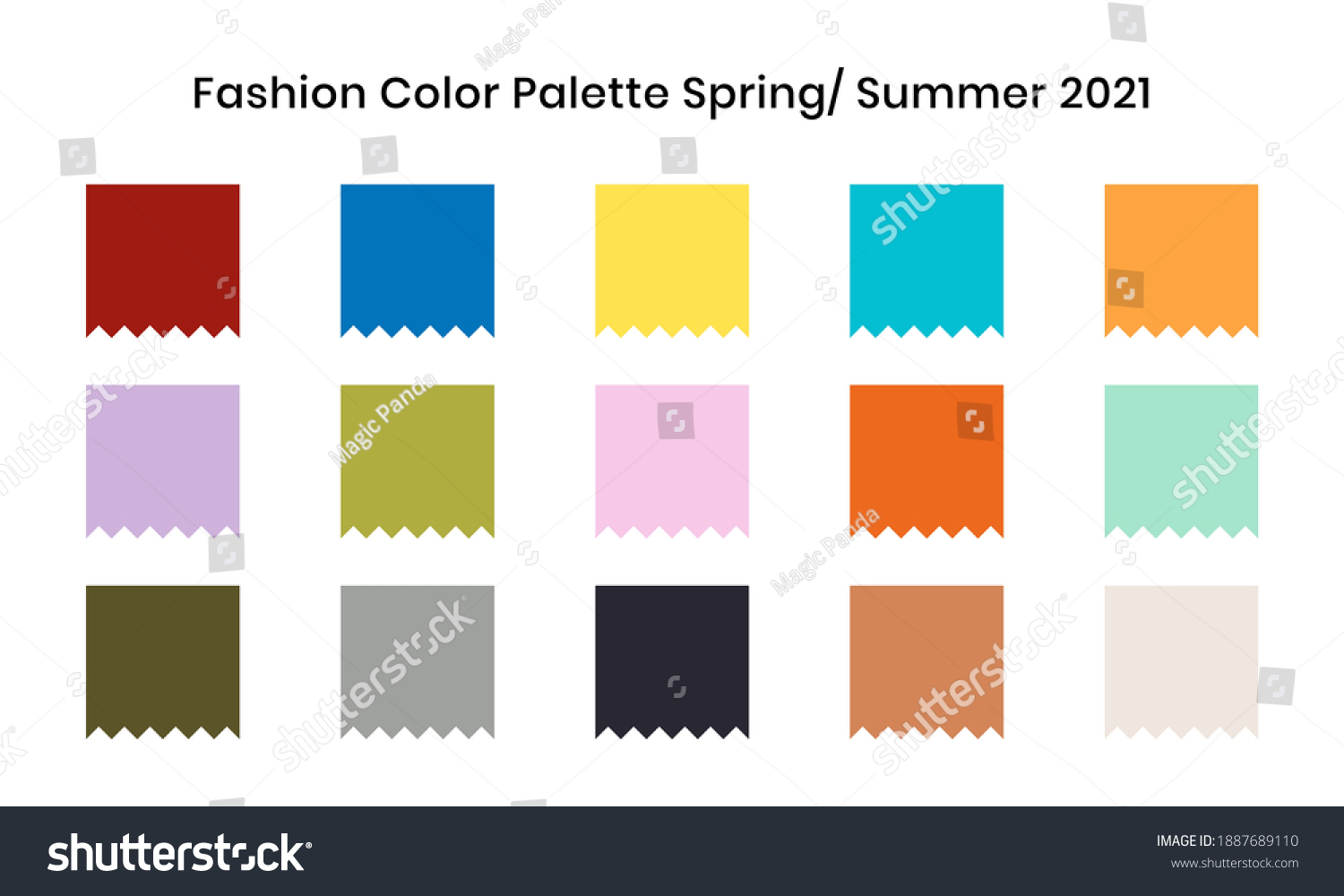 Fashion Color Palette 2021 Trendy Colors Stock Vector Royalty Free