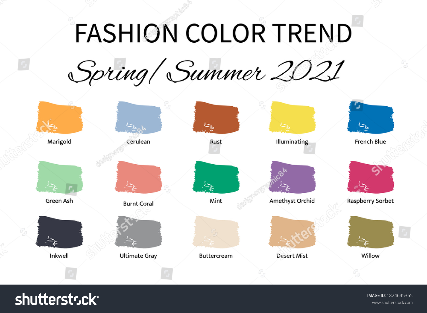 Fashion Color Trend Spring Summer 2021 Stock Vector (Royalty Free ...