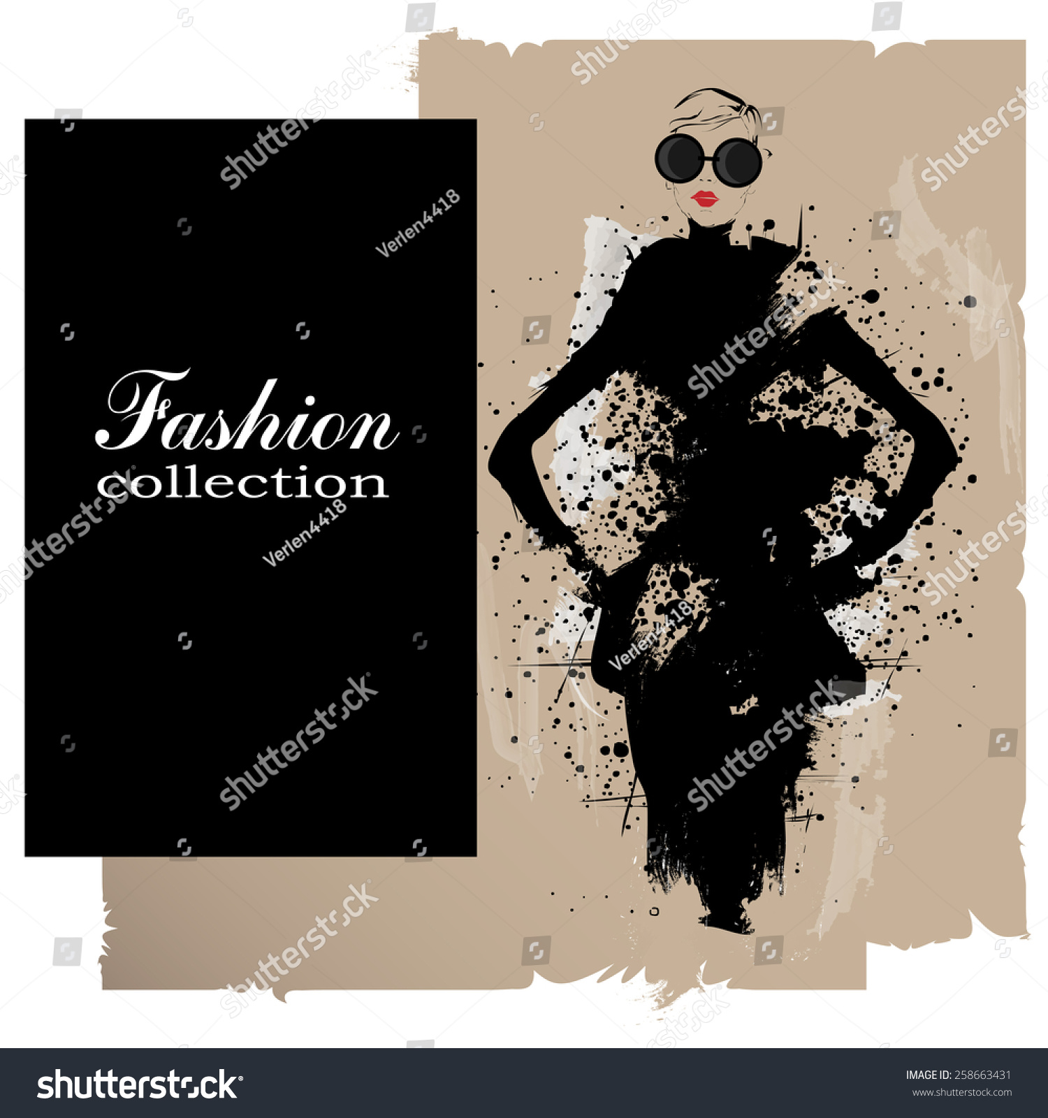 Fashion Girl Sketchstyle Vector Illustration Vector De Stock Libre De Regalías 258663431 2162