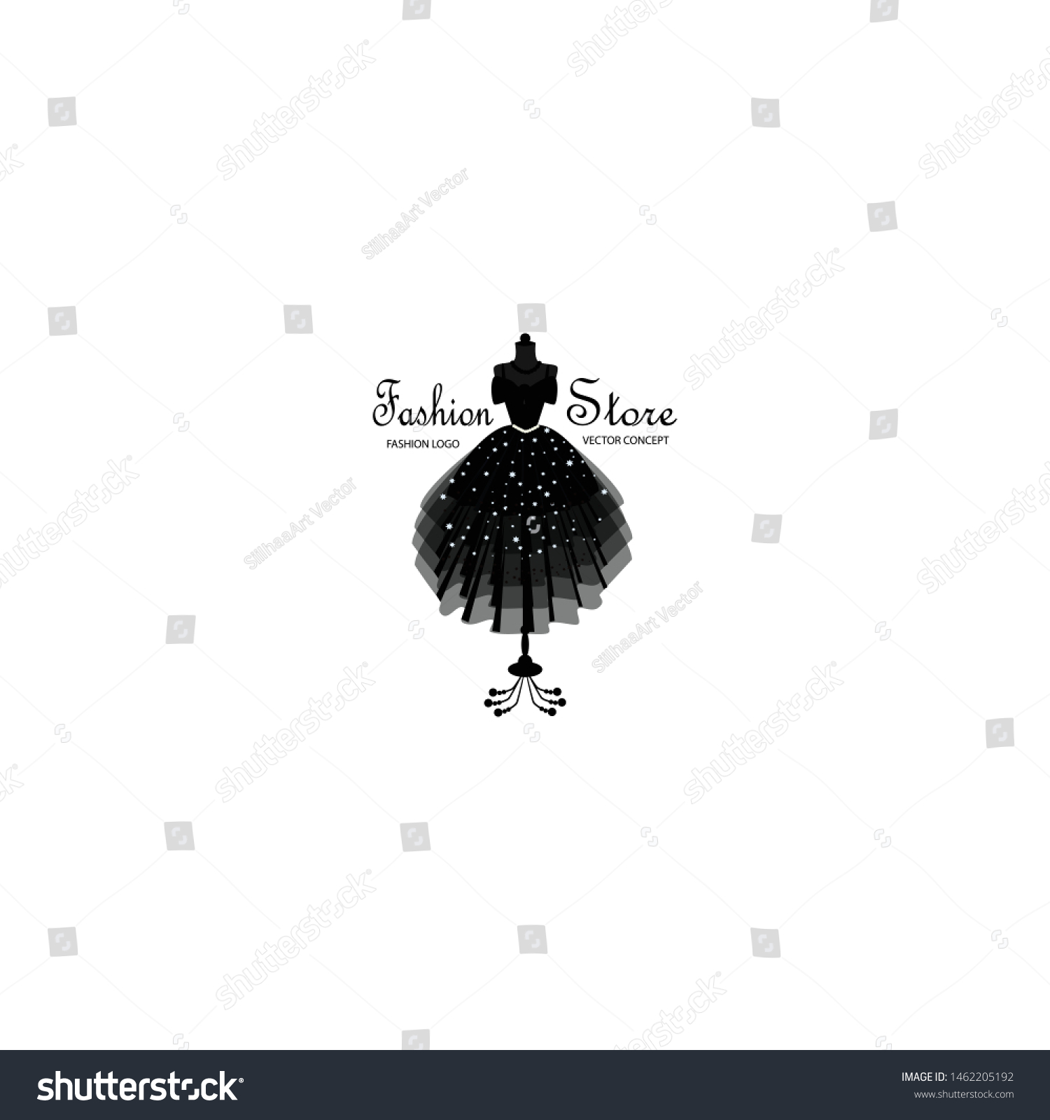 Fashion Logo Design Dress On Mannequin Stock Vector (Royalty Free ...