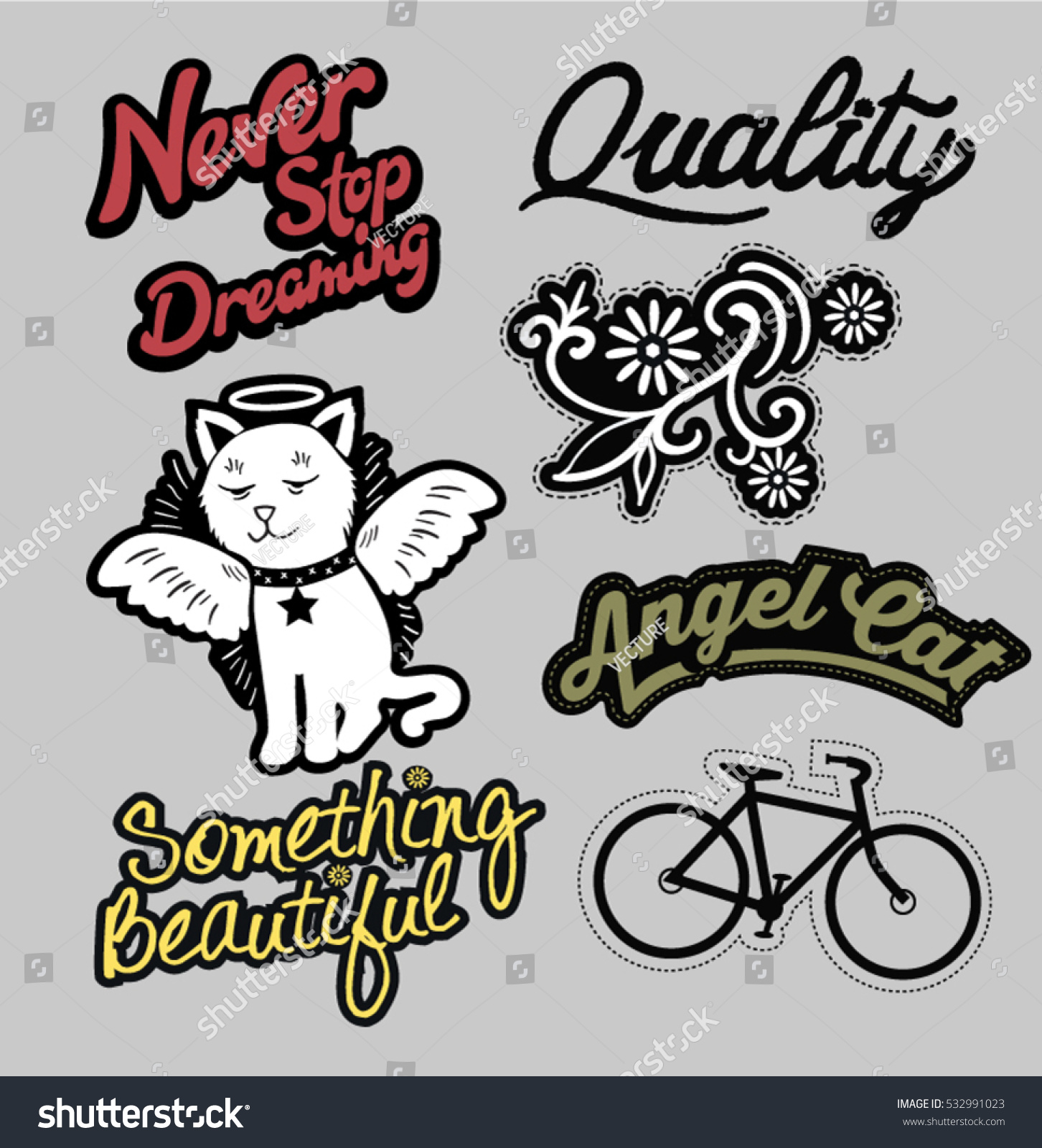 Fashion Patch Designsvector Stock Vector (Royalty Free) 532991023 ...