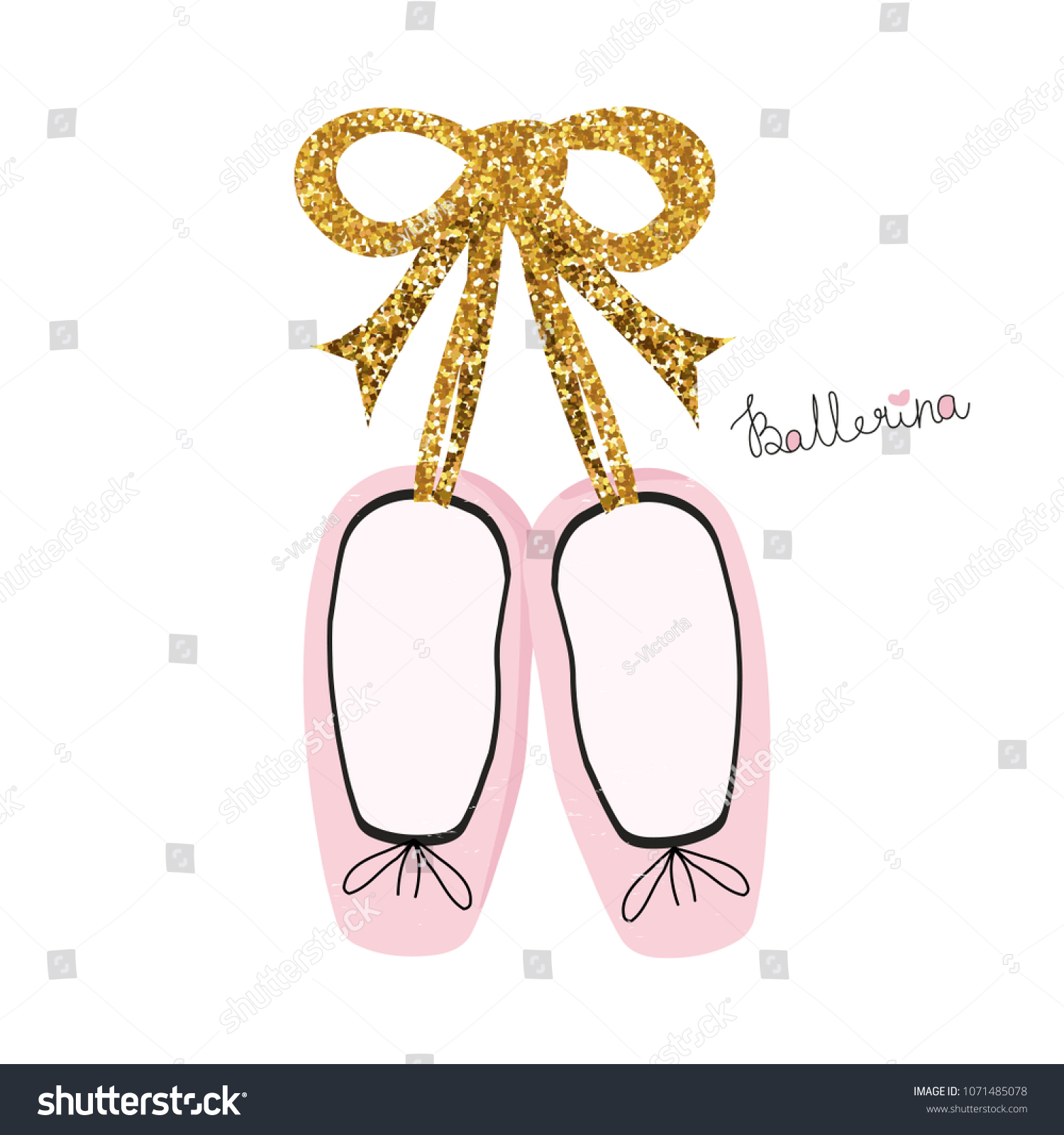 Fashion Print Pink Ballet Shoes Vector Stock Vector (Royalty Free