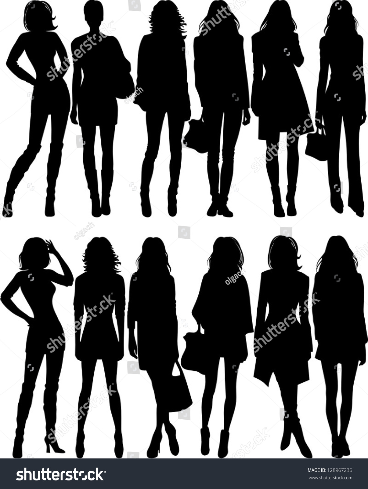 Fashion Silhouette Stock Vector Illustration 128967236 : Shutterstock