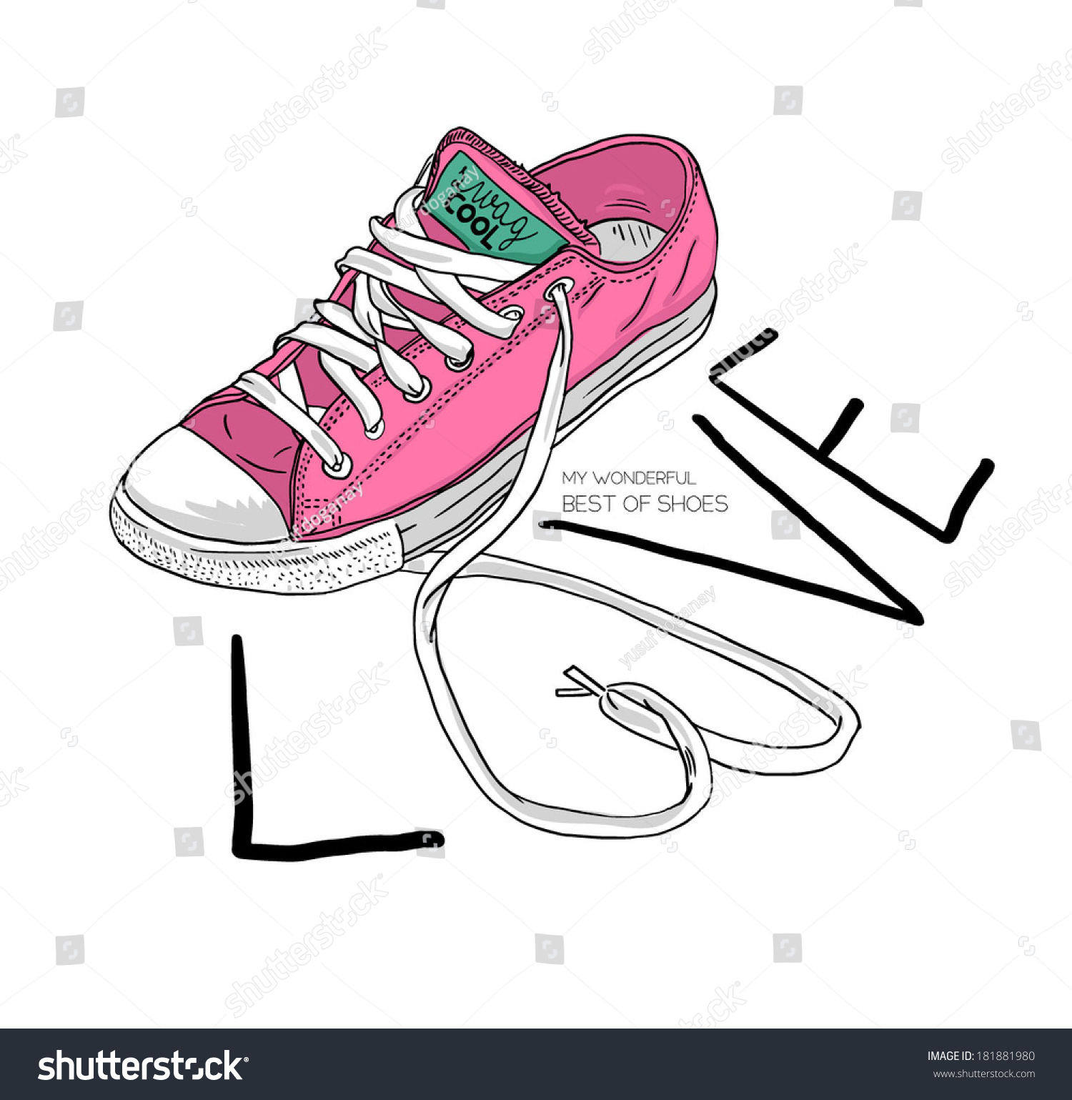 Fashion Sketch Illustration Shoes Love Type Stock Vector 181881980 ...