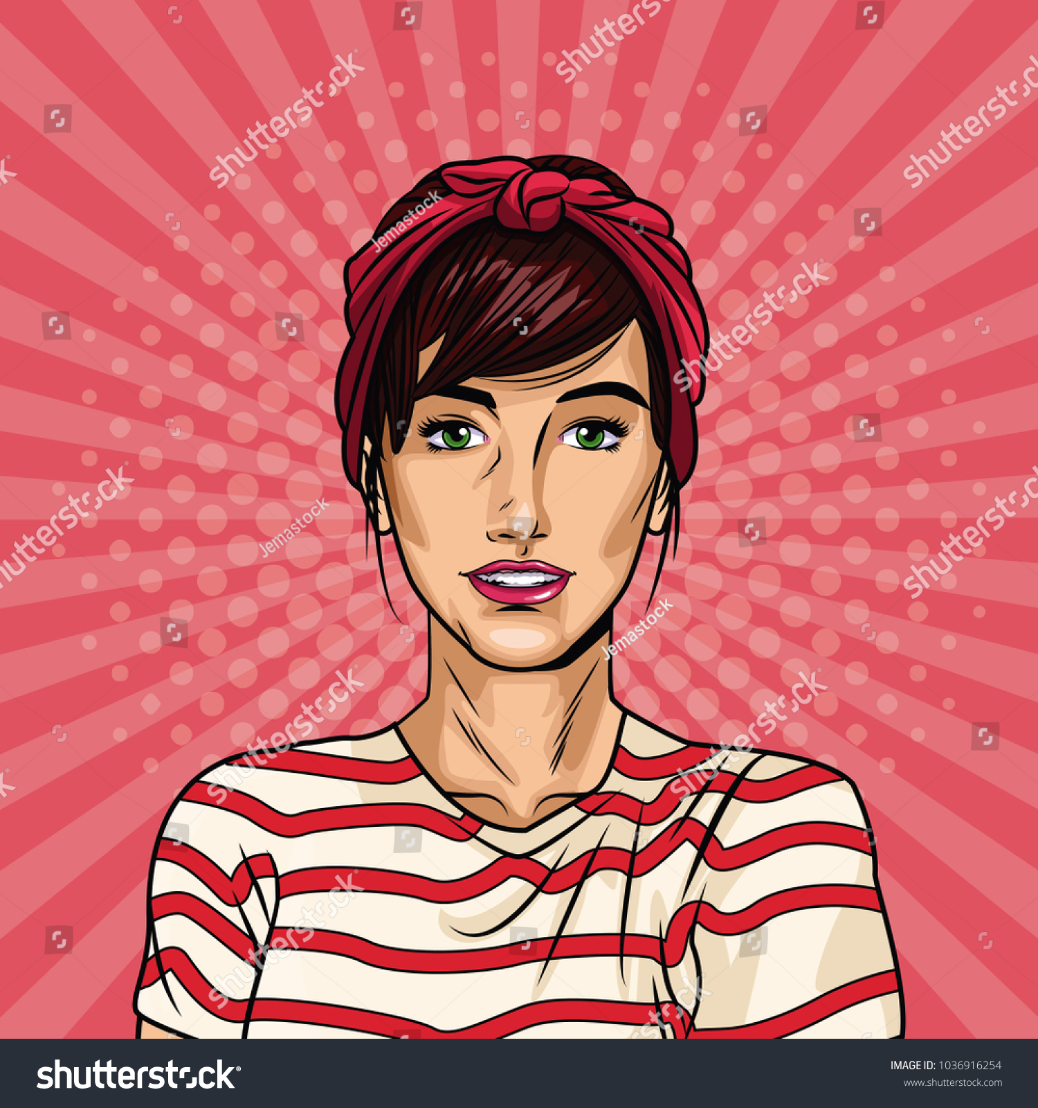 Fashion Woman Pop Art Cartoon Stock Vector Royalty Free 1036916254 Shutterstock 