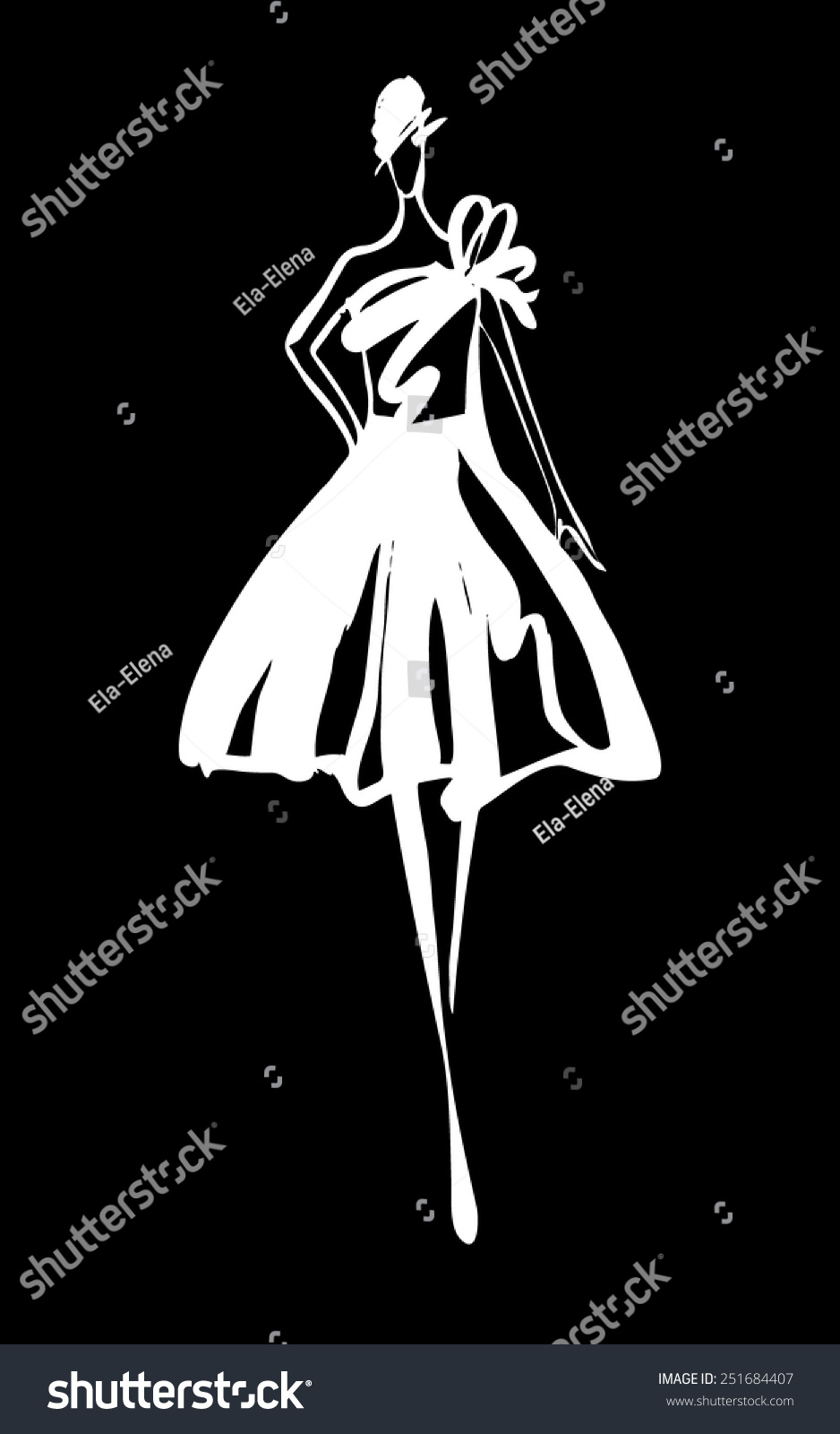 Fashion Woman Silhouette 스톡 벡터 로열티 프리 251684407 Shutterstock