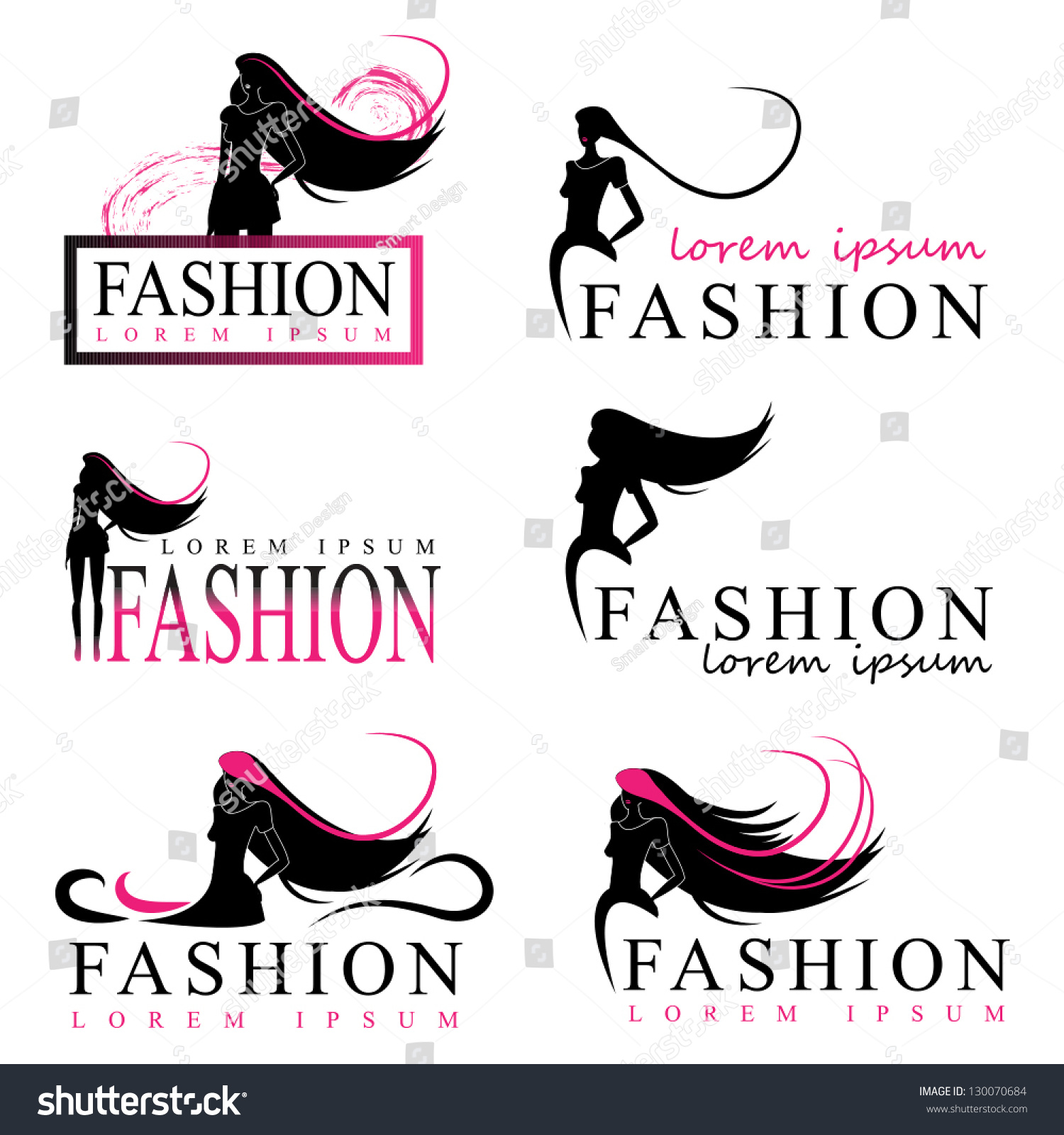 Fashion Woman Silhouette Isolated On White Background - Vector ...