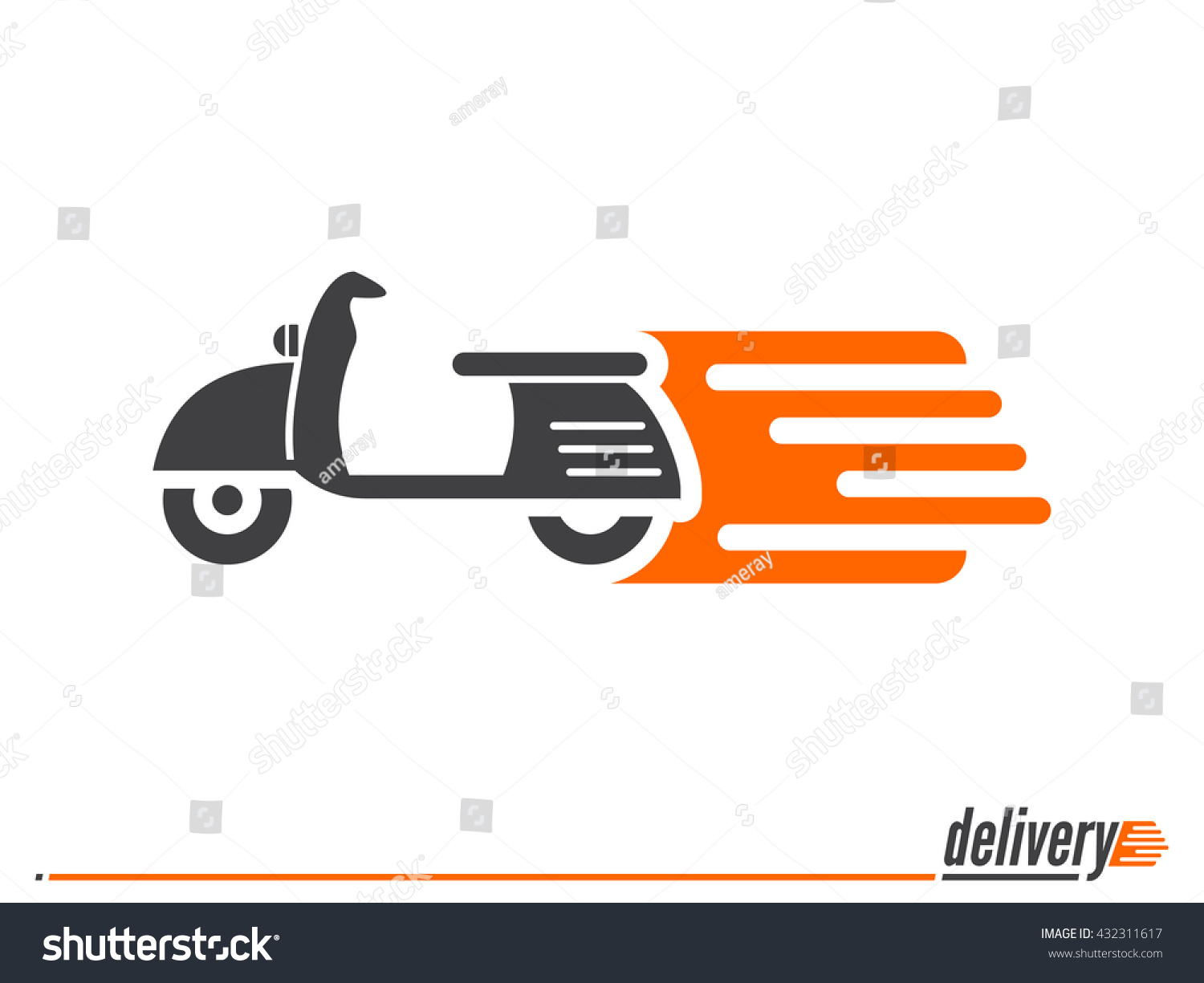 Fast Delivery Icon Shipping Scooter Motorcycle Stock Vector 432311617 ...