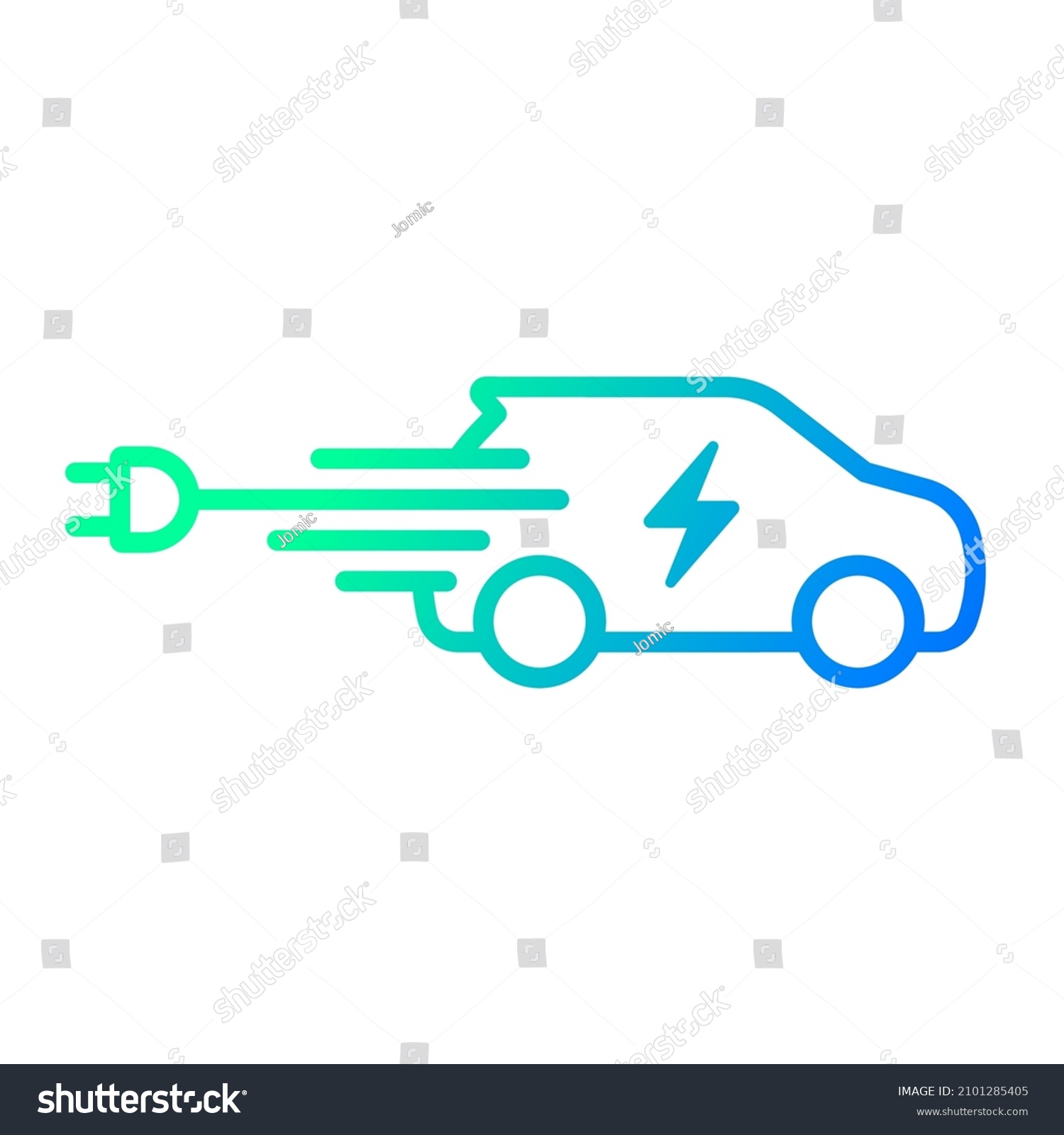 SVG of Fast electric car with plug icon symbol, EV car, Green hybrid vehicles charging point logotype, Eco friendly vehicle concept, Vector illustration svg