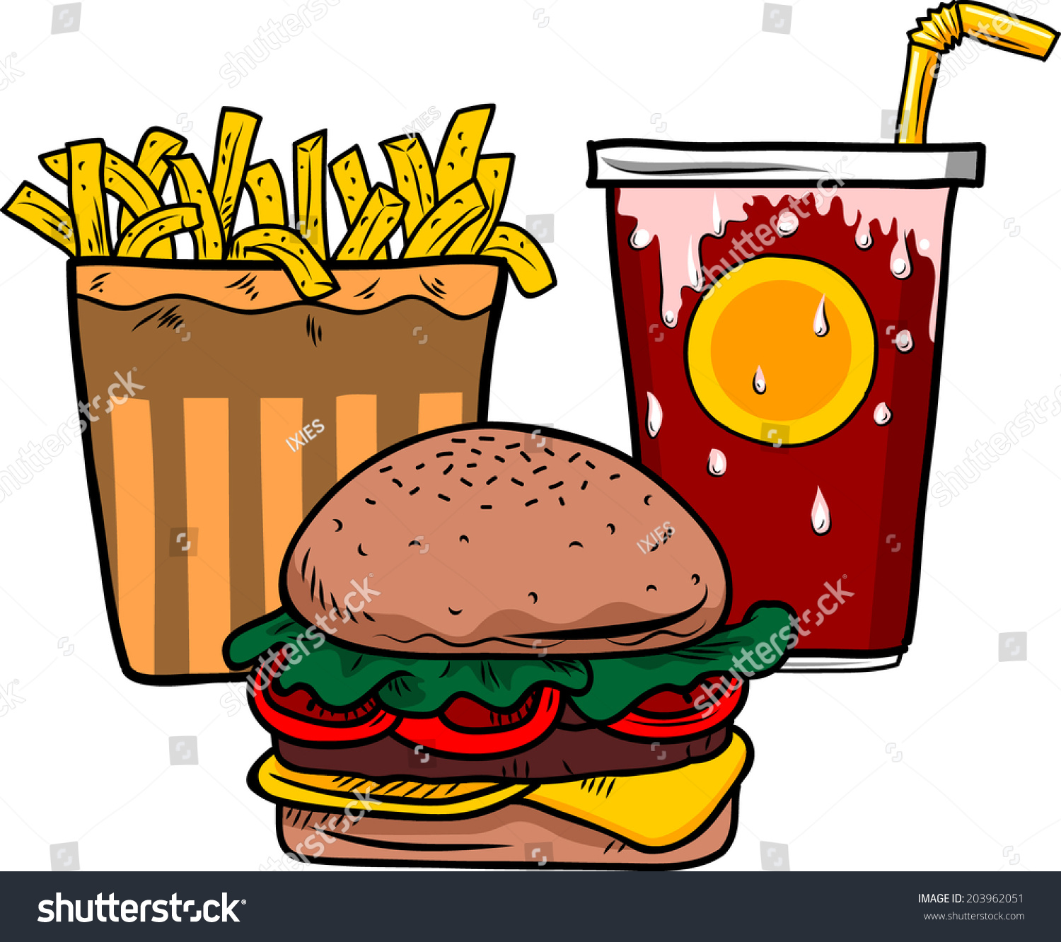 Fast Food Stock Vector (Royalty Free) 203962051