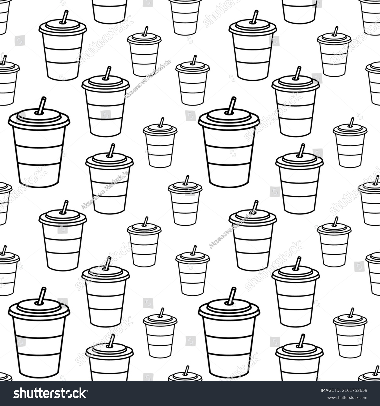 Fast Food Drink Cup Seamless Pattern Stock Vector (Royalty Free ...