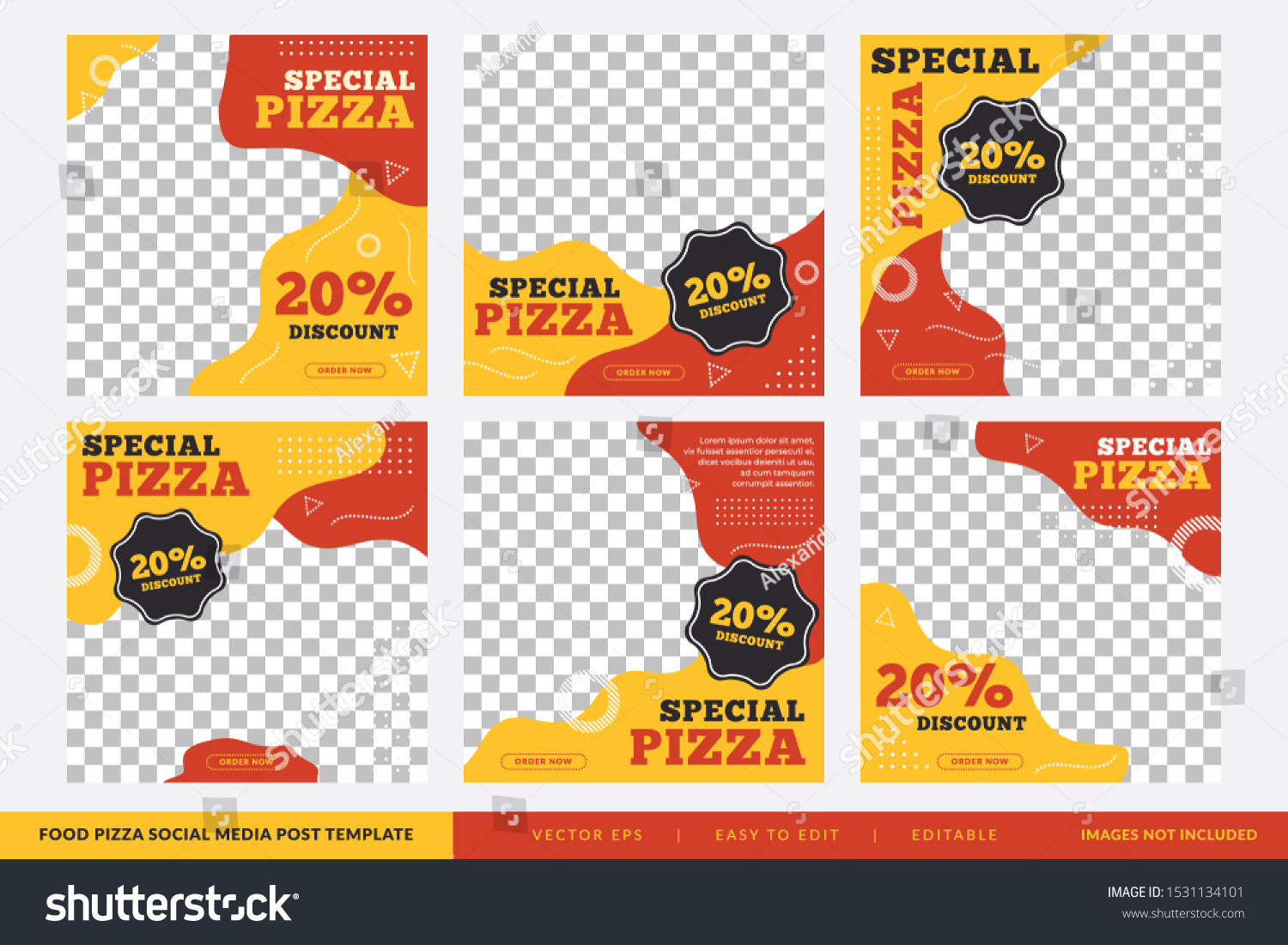 Fast Food Pizza Social Media Post Stock Vector Royalty Free