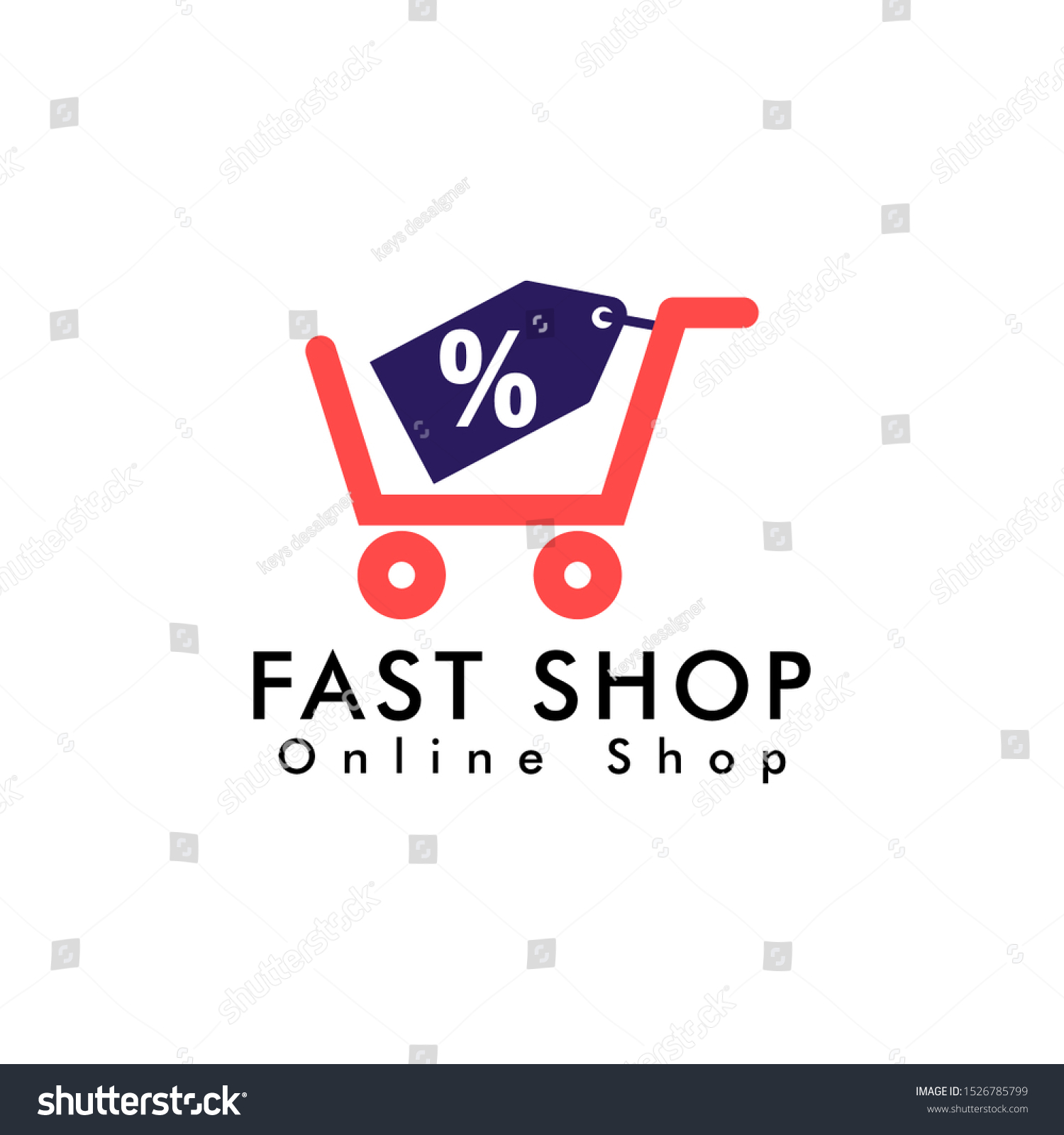 Fast Shopping Logo Template Design This Stock Vector (Royalty Free ...