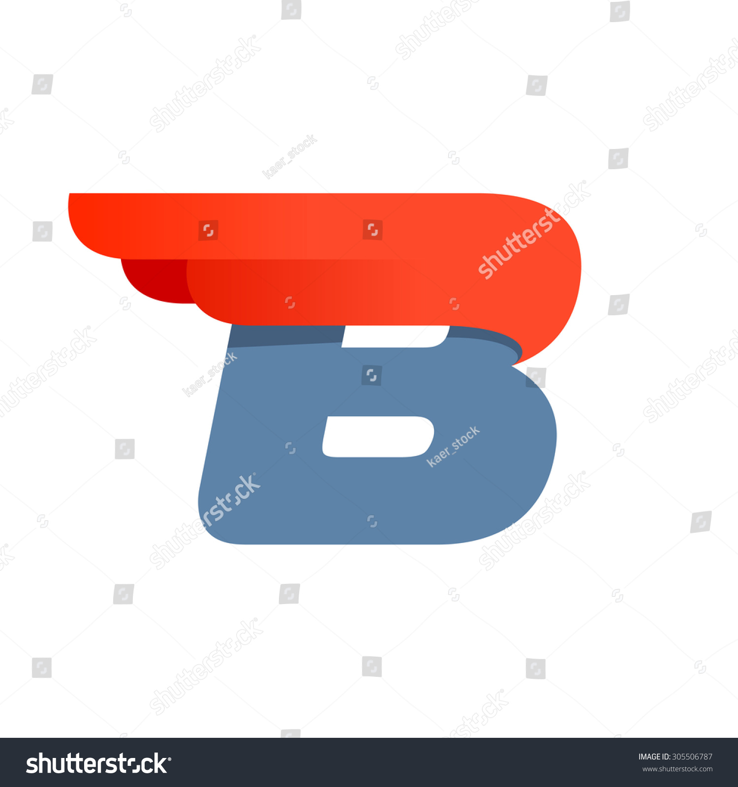 Fast Speed B Letter Logo Design Stock Vector (Royalty Free) 305506787