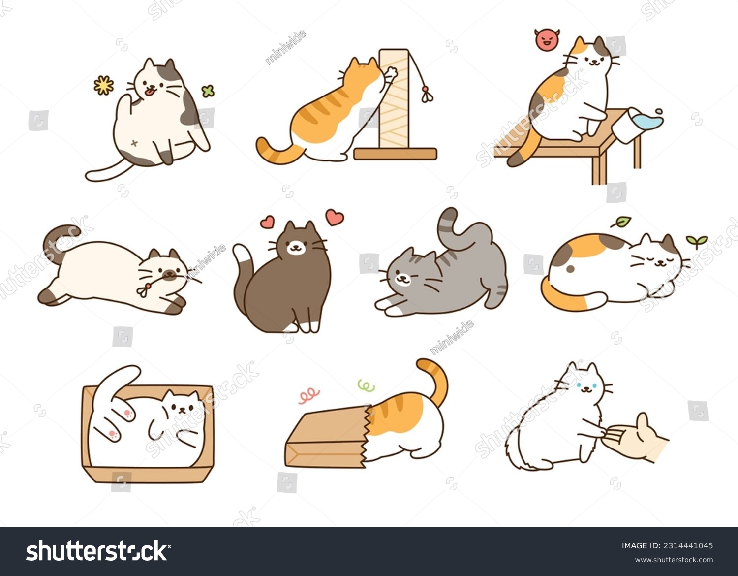 SVG of Fat cute cat lifestyle. They are joking around, having accidents, and having fun. svg
