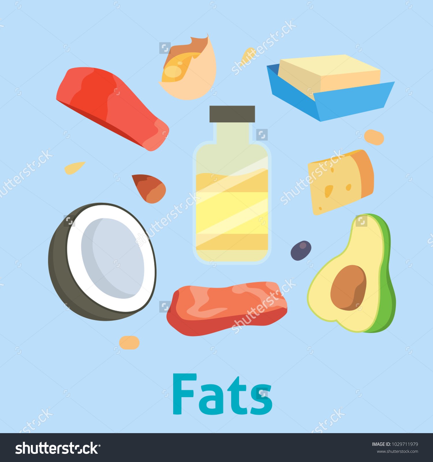 Fat Food Vector Healthy Diet Oil Stock Vector (Royalty Free) 1029711979 ...