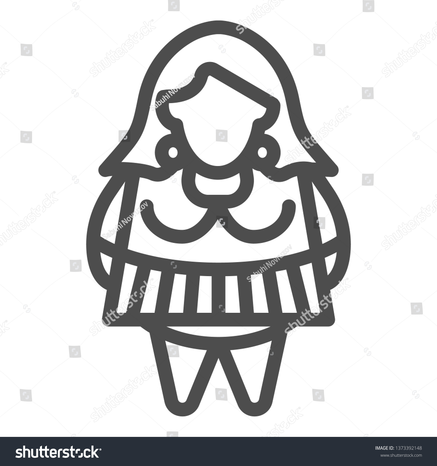 Fat Girl Line Icon Body Positive Stock Vector (Royalty Free) 1373392148 ...